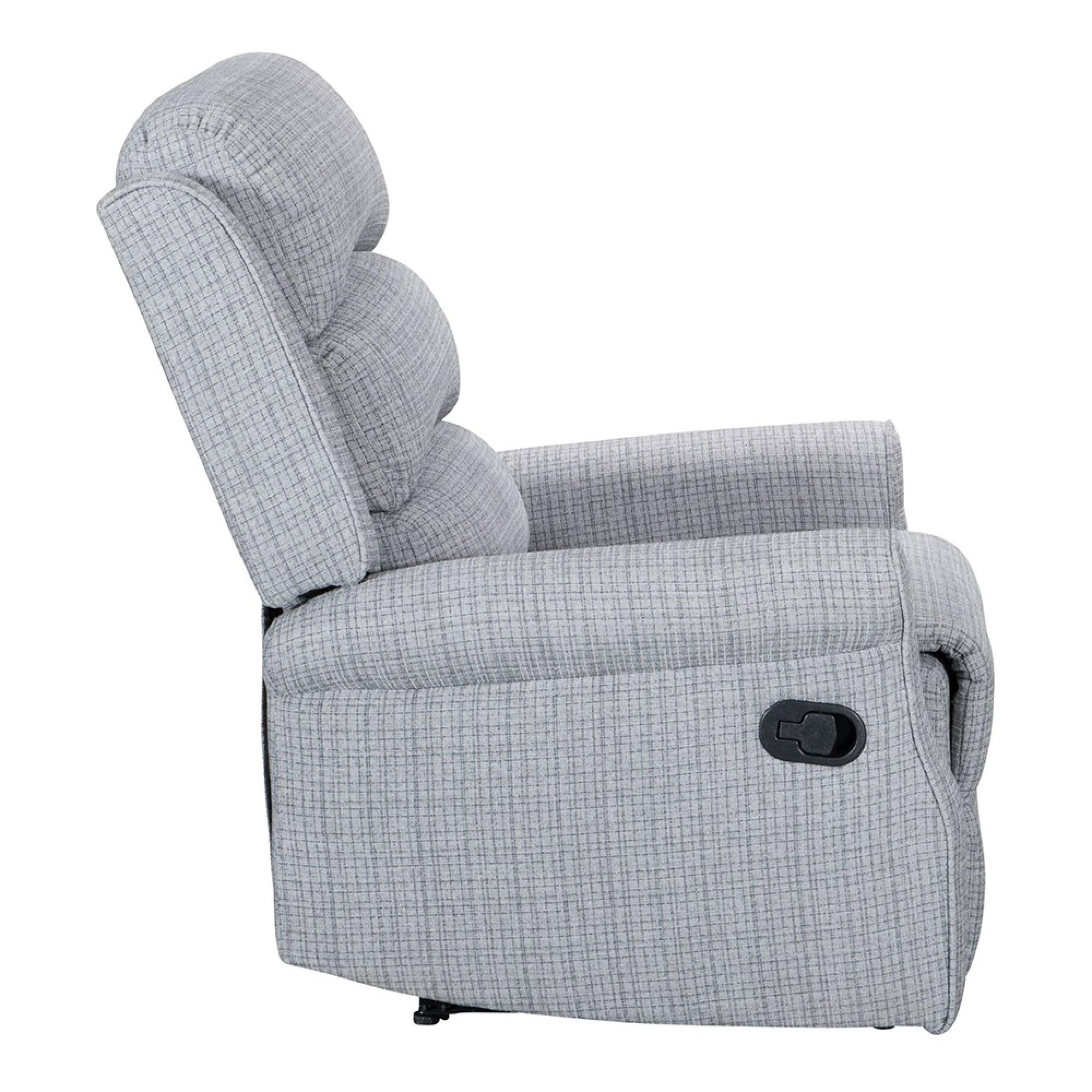 Baxter Manual Recliner Chair - Hebe Natural Textured Chenille