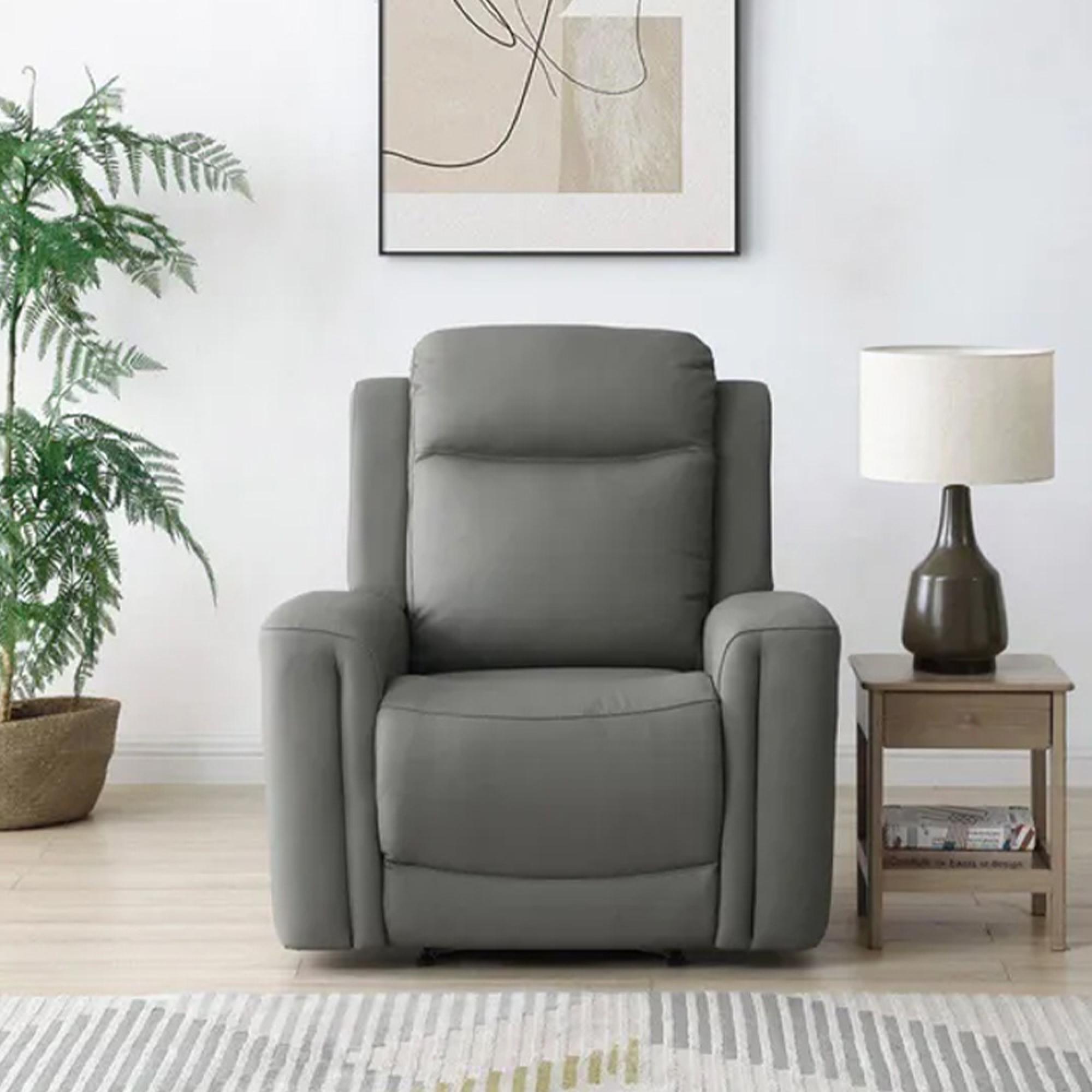 Henley Electric Recliner Armchair - Grey Leather