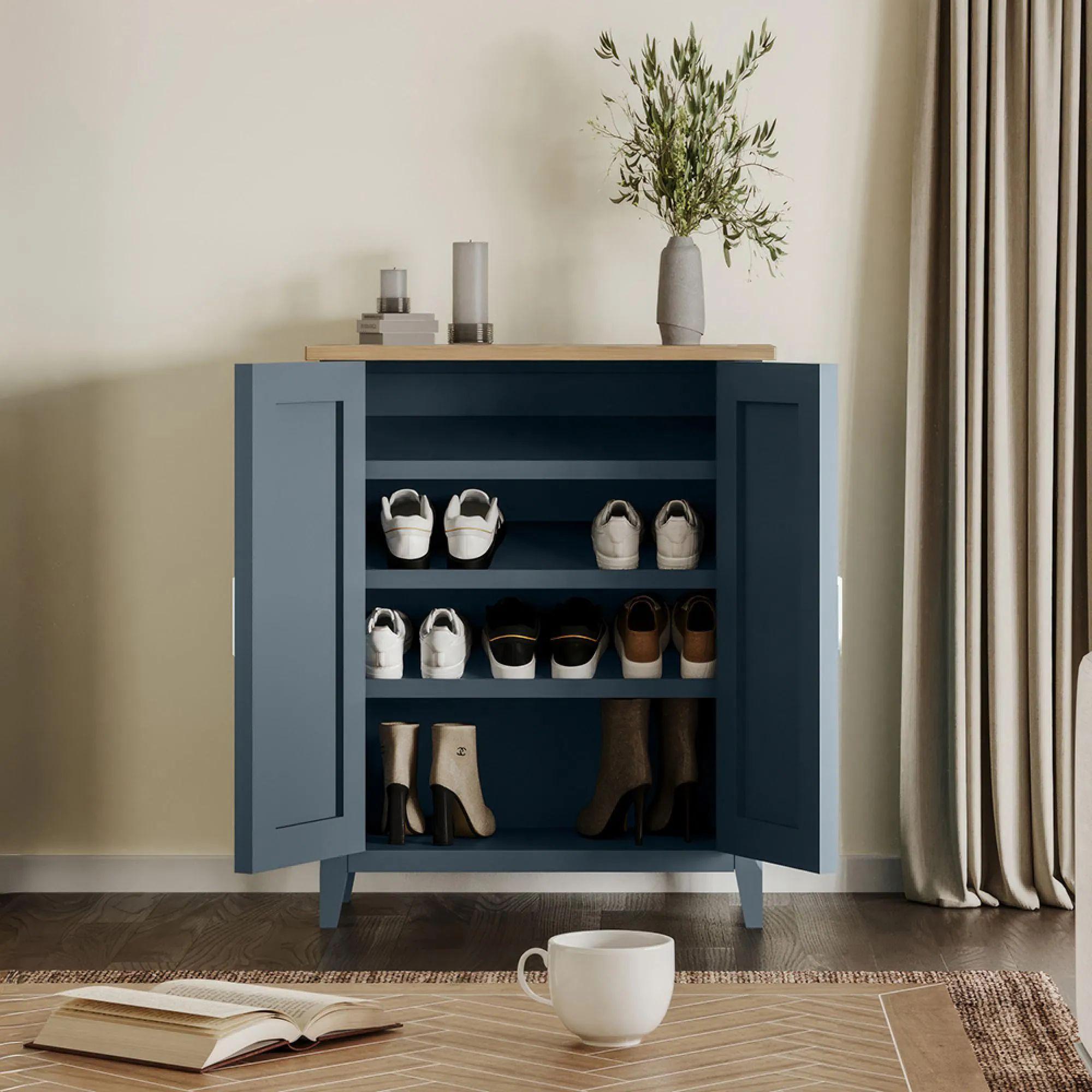Signature Blue Shoe Cupboard - 2 Door