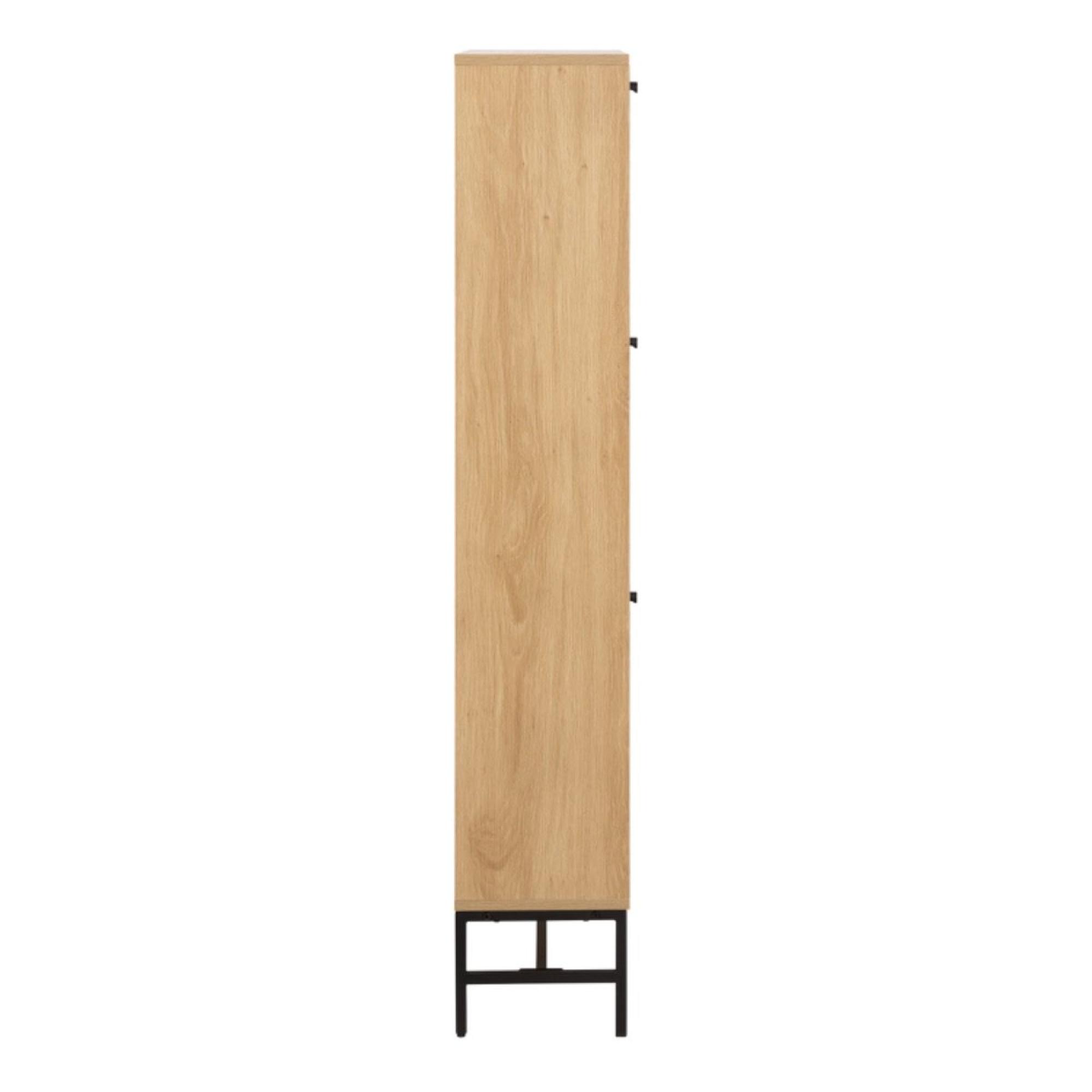 Albany Oak Ribbed 3 Dwawer Shoe Cabinet
