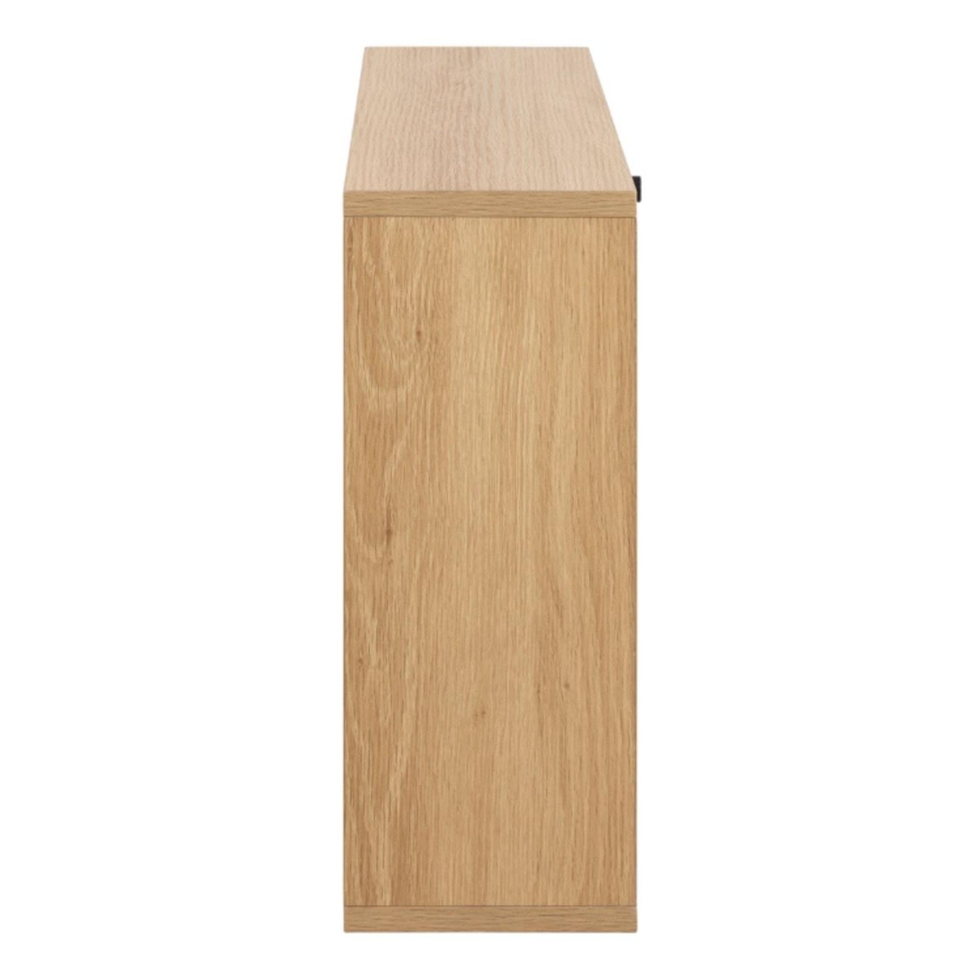 Albany Oak Ribbed Flip Down Door Shoe Cabinet