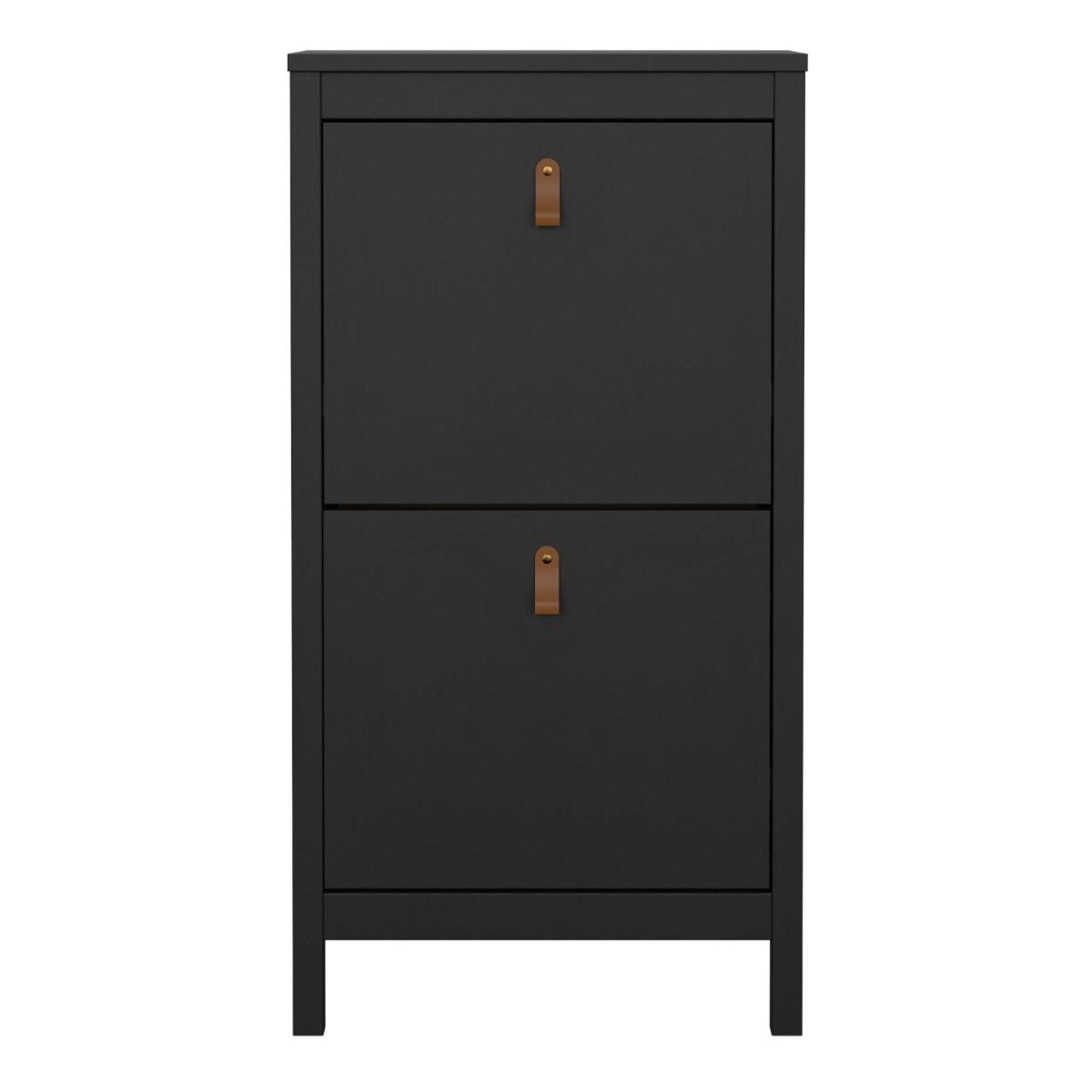 Barcelona Matt Black 2 Door Shoe Cabinet