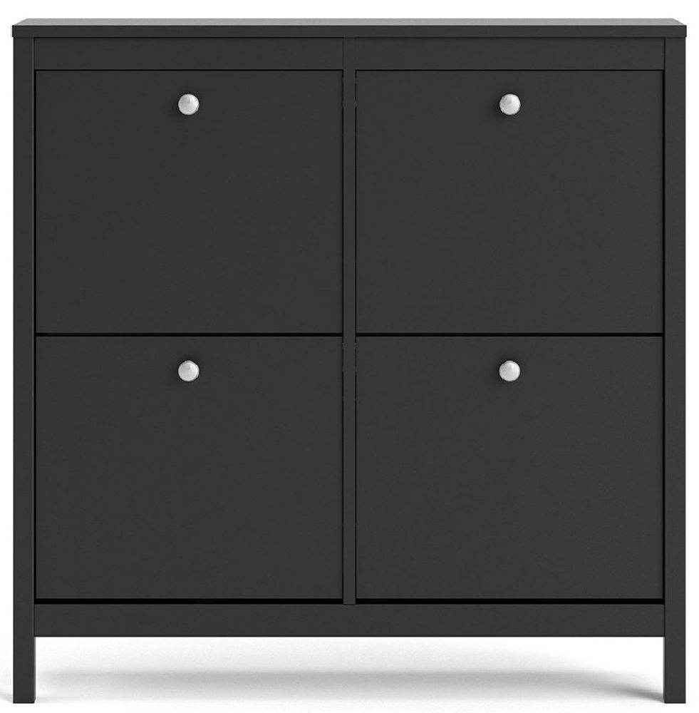 Madrid Black 4 Drawer Shoe Cabinet