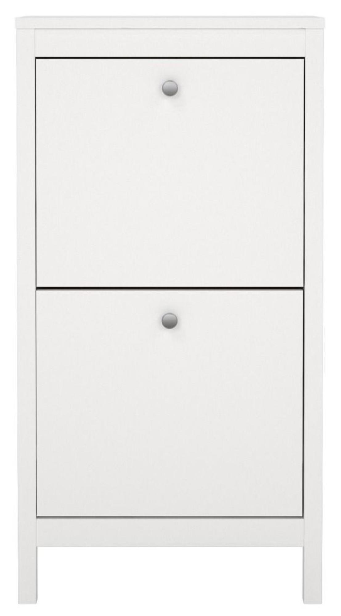 Madrid White 2 Drawer Door Shoe Cabinet