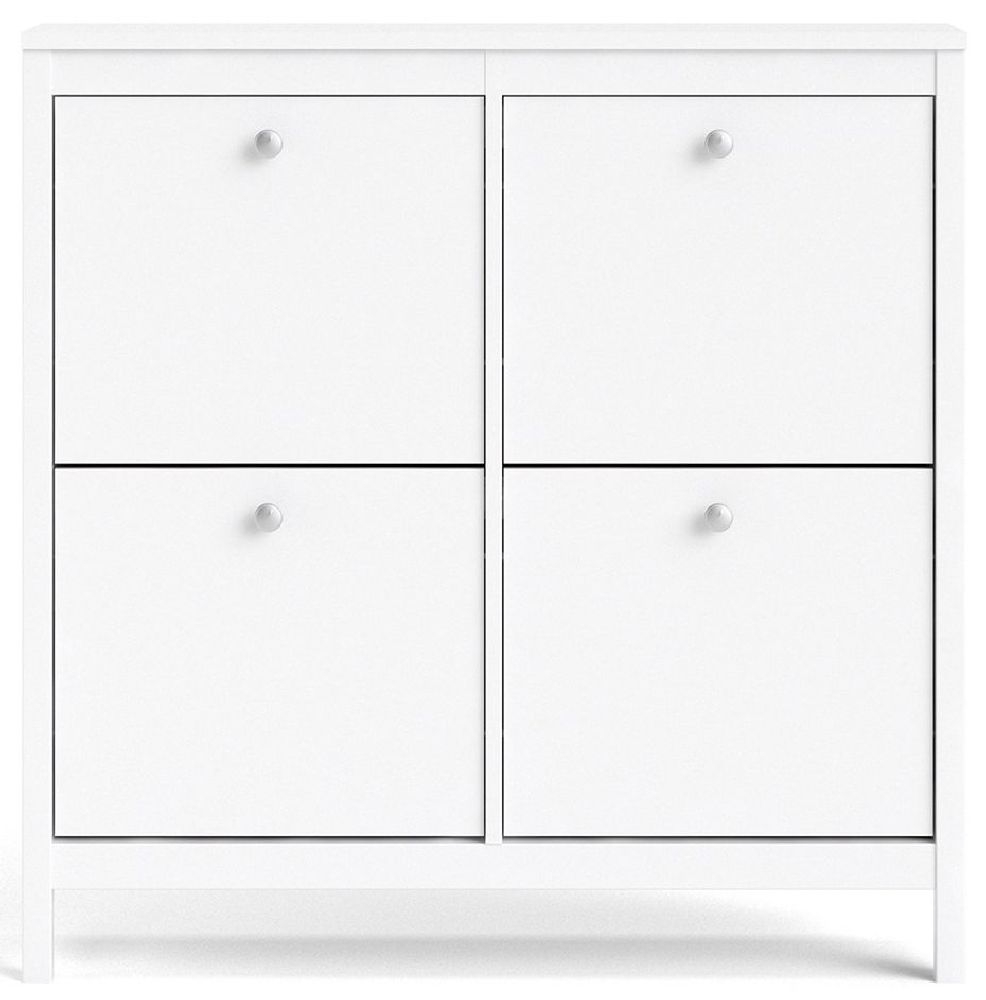 Madrid White 4 Drawer Shoe Cabinet