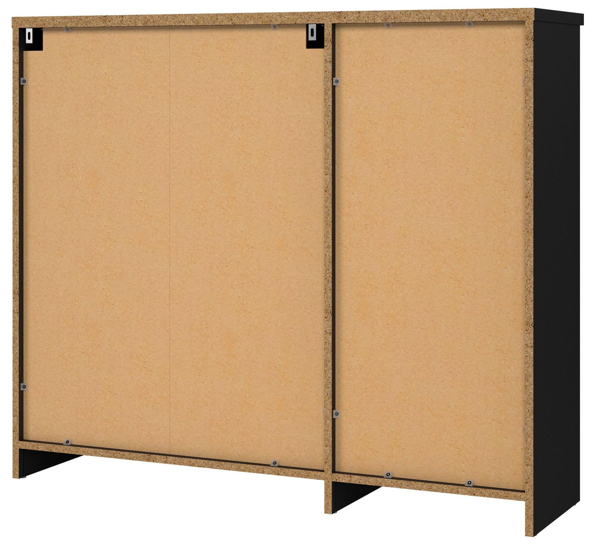 Naia Matt Black 2 Door 2 Drawer Shoe Cabinet