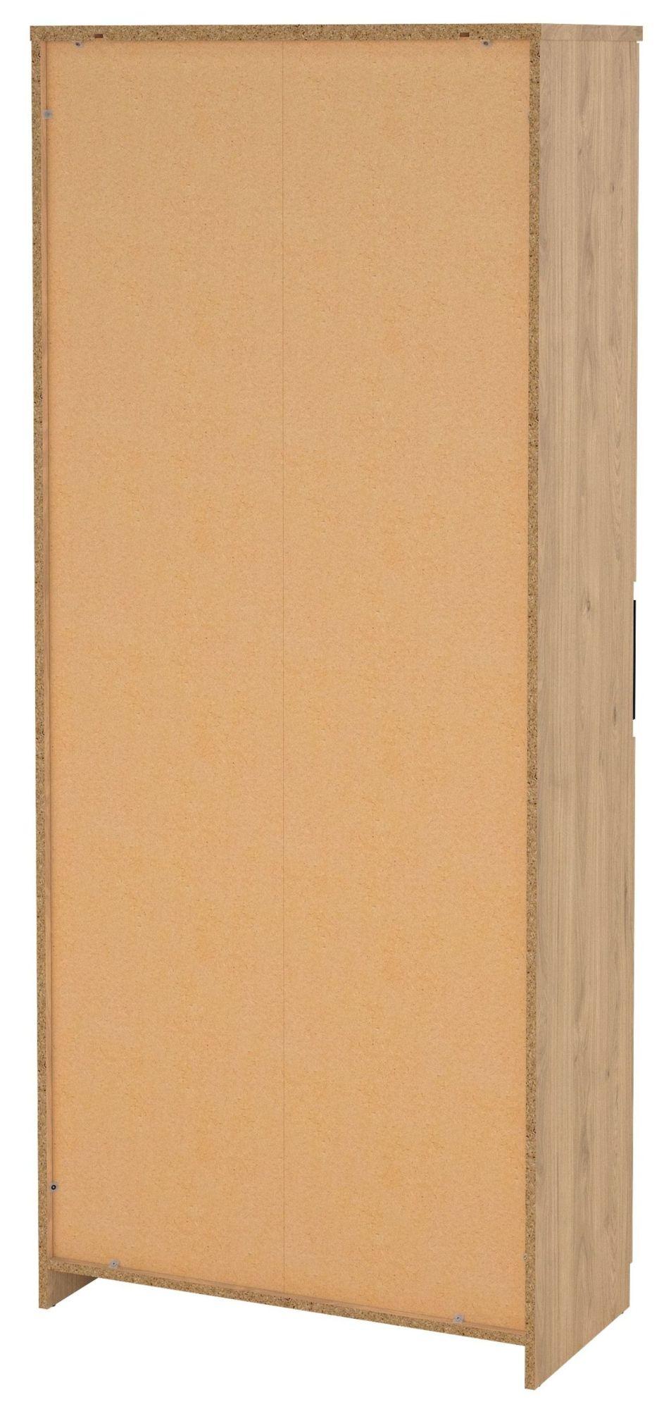 Naia Oak and Black Large Shoe Cupboard