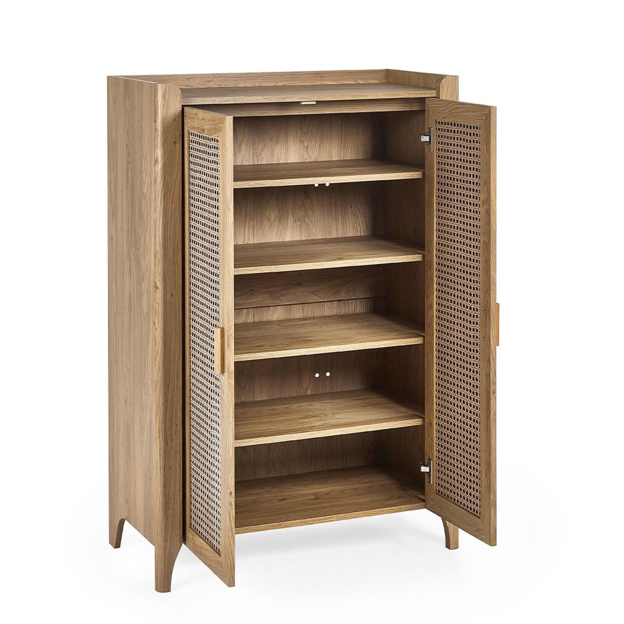 Sydney Shoe Cupboard - 2 Door - Faux Rattan
