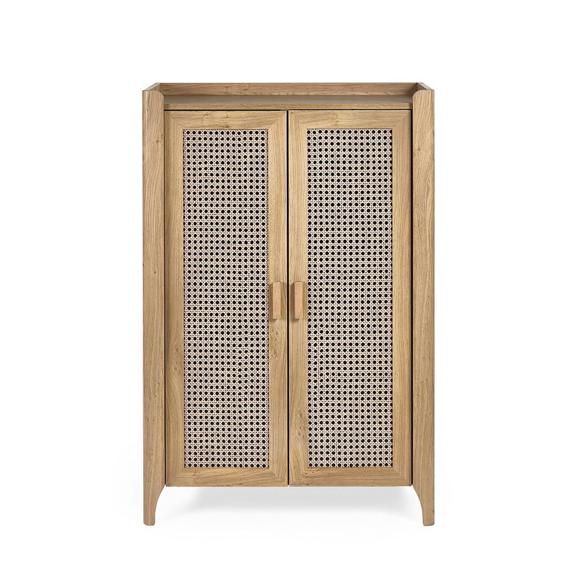 Sydney Shoe Cupboard - 2 Door - Faux Rattan