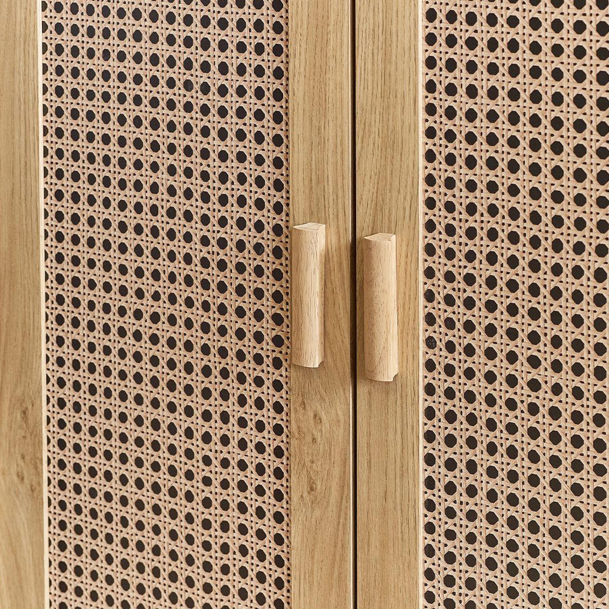 Sydney Shoe Cupboard - 2 Door - Faux Rattan