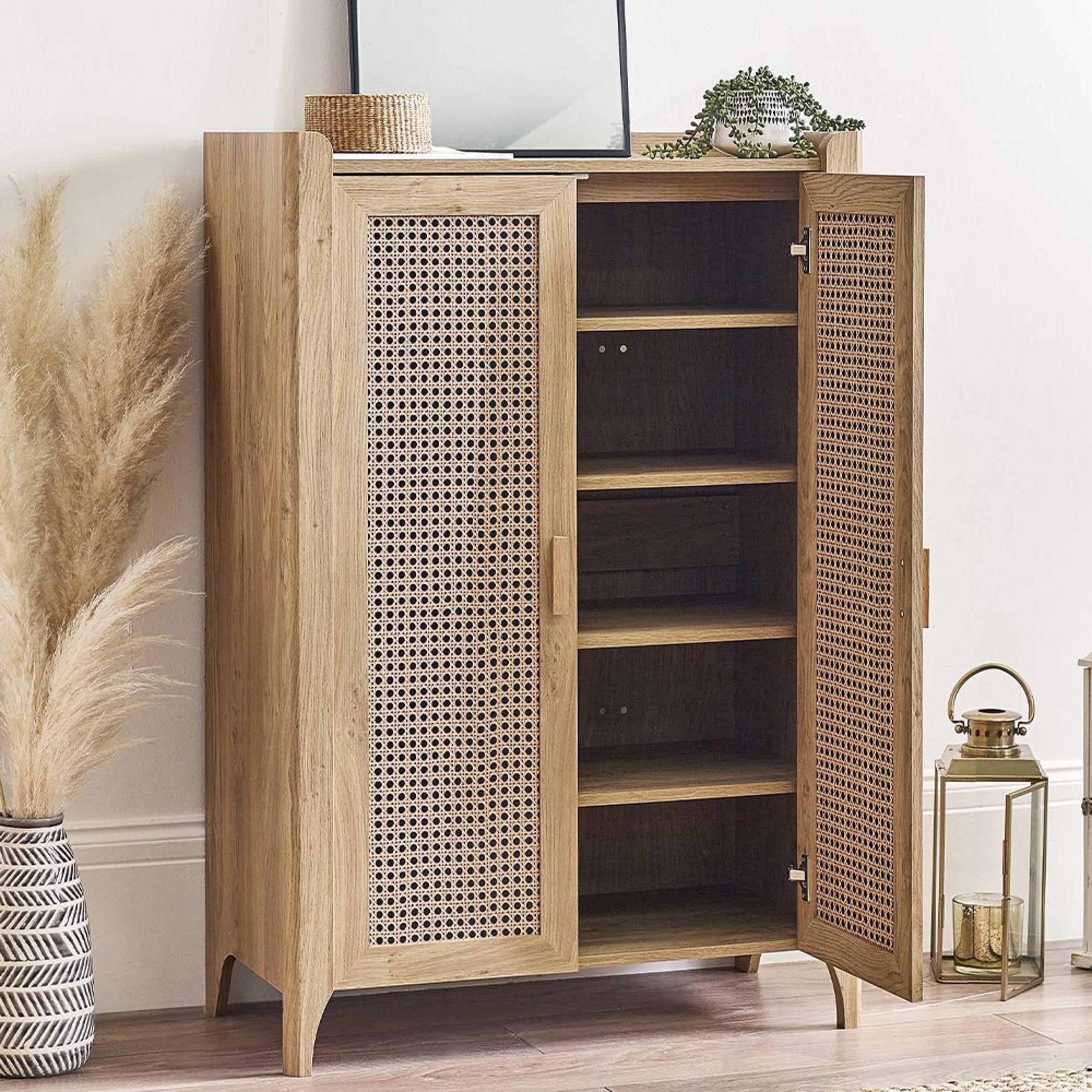 Sydney Shoe Cupboard - 2 Door - Faux Rattan