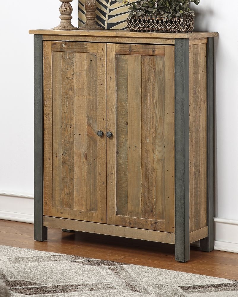 Urban Elegance Reclaimed Wood Shoe Storage Cupboard - Large
