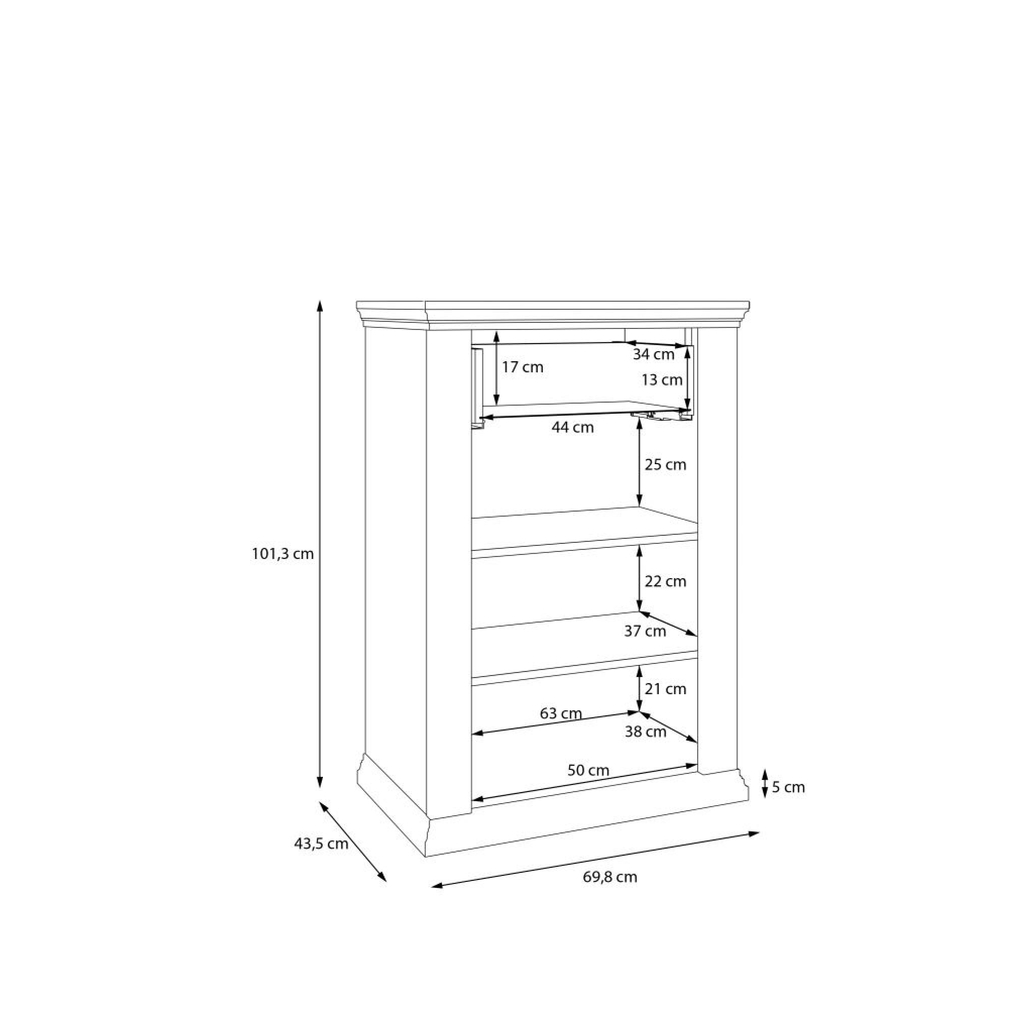 Pontypool Shoe Cabinet - 1 Door - 1 Drawer - White and Riva Oak