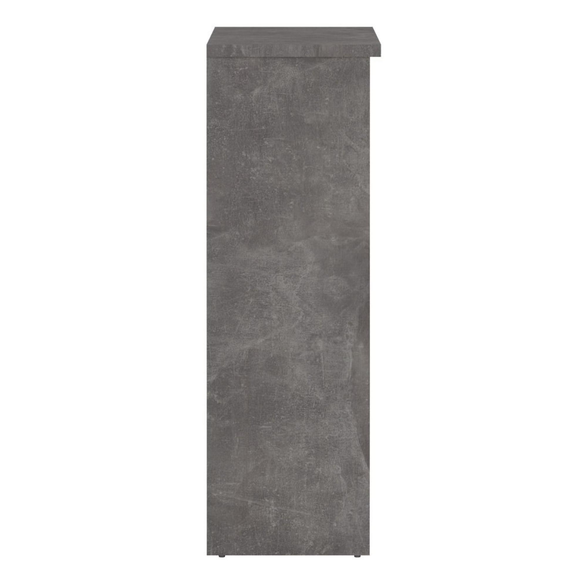 Naia Shoe Cabinet - 3 Door - 1 Drawer - Concrete and White Gloss