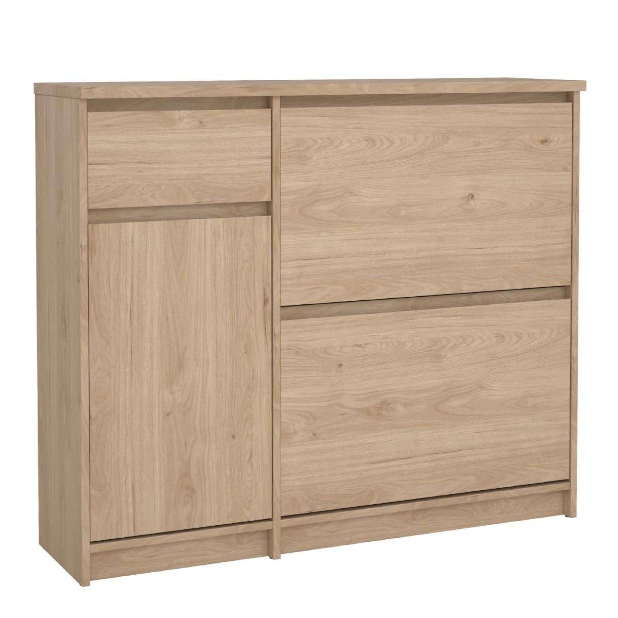 Naia Shoe Cabinet - 3 Door - 1 Drawer - Oak