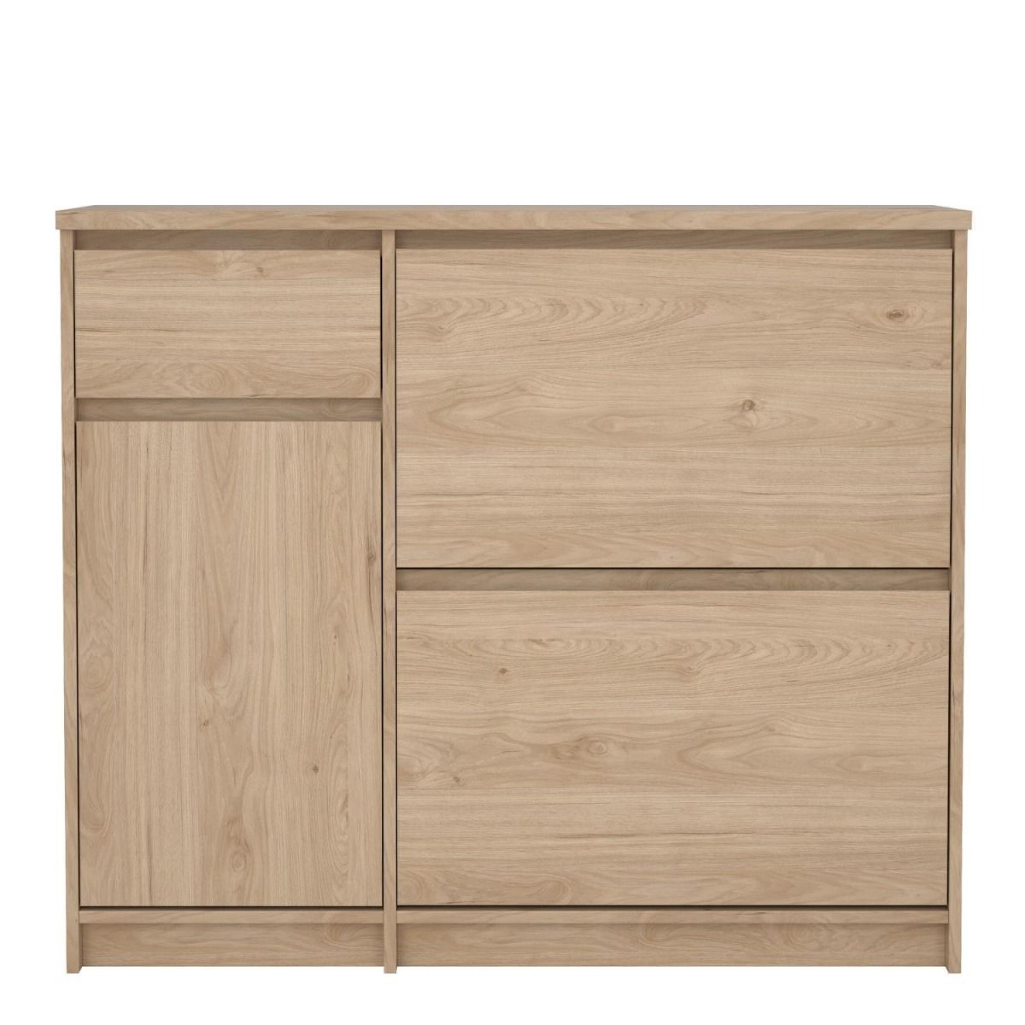 Naia Shoe Cabinet - 3 Door - 1 Drawer - Oak