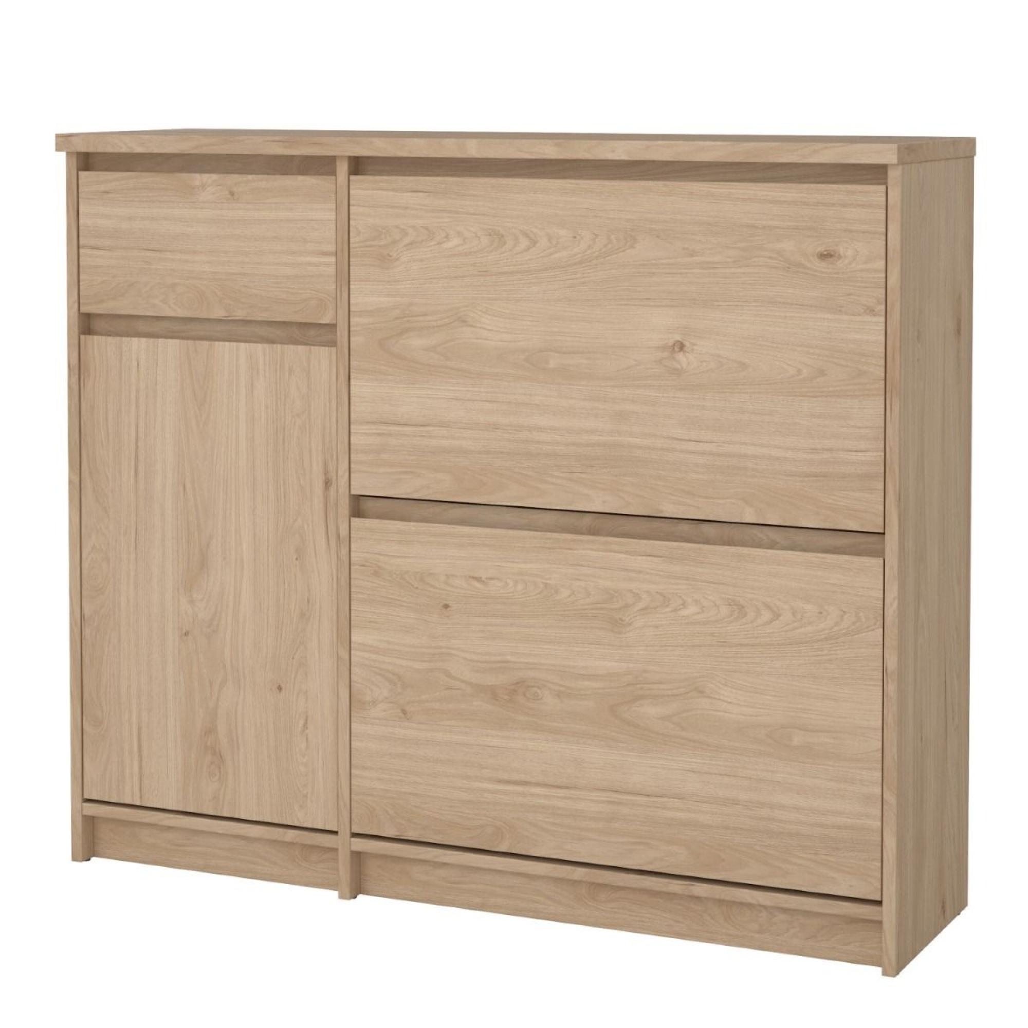 Naia Shoe Cabinet - 3 Door - 1 Drawer - Oak