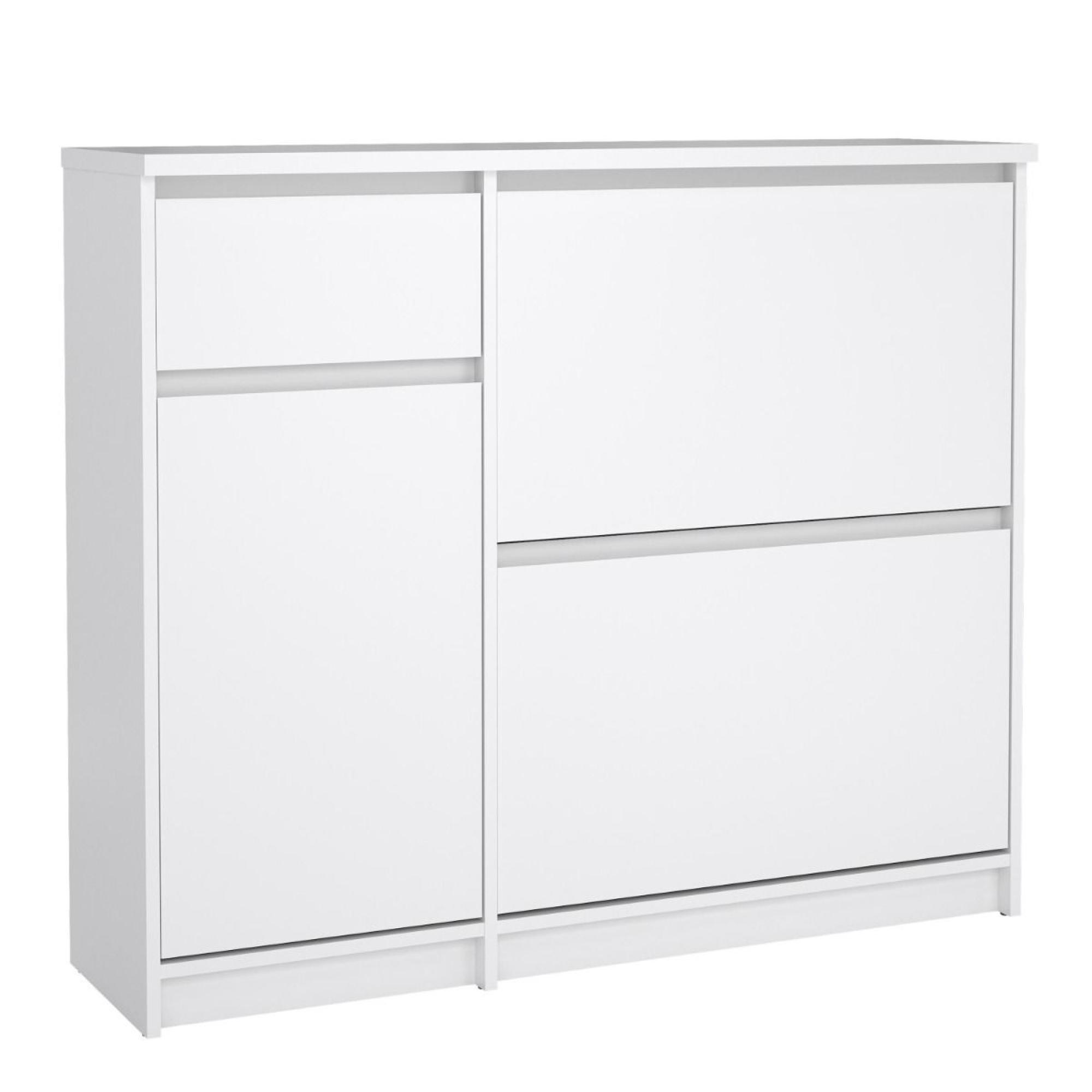 Naia Shoe Cabinet - 3 Door - 1 Drawer - White Gloss