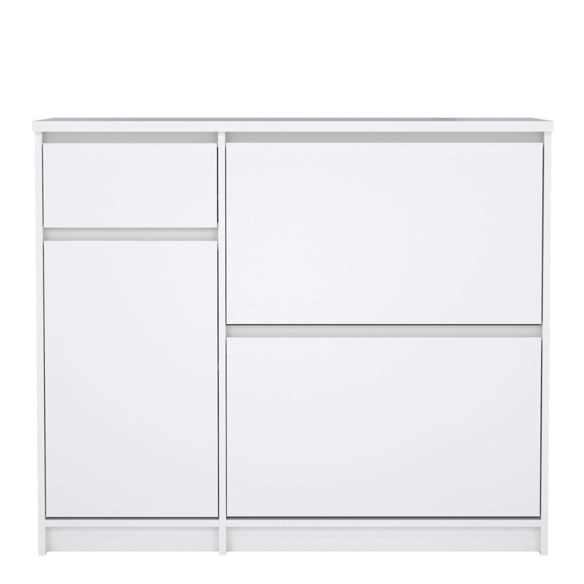Naia Shoe Cabinet - 3 Door - 1 Drawer - White Gloss