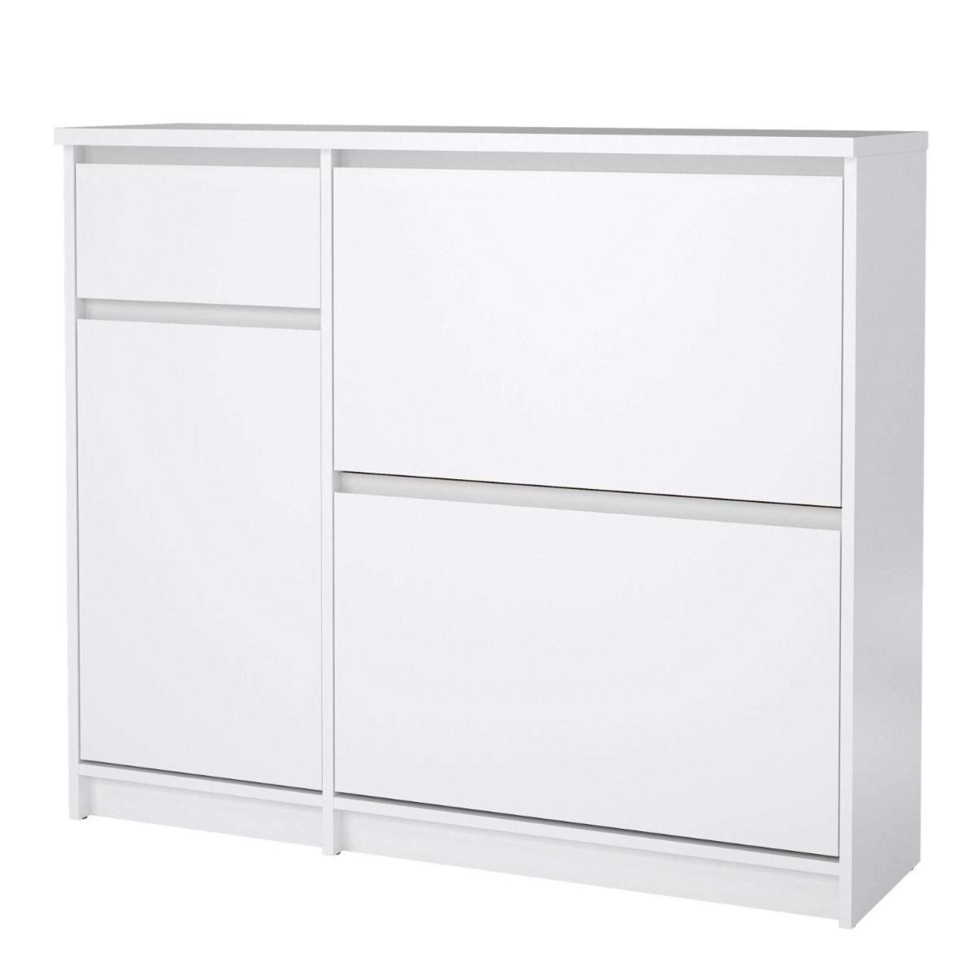 Naia Shoe Cabinet - 3 Door - 1 Drawer - White Gloss