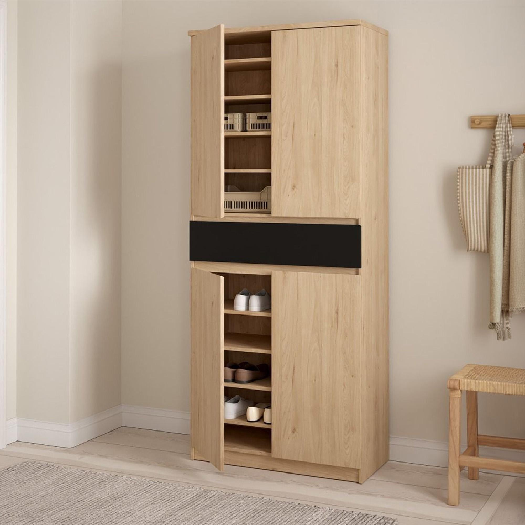 Naia Shoe Cupboard - Large - Oak and Black
