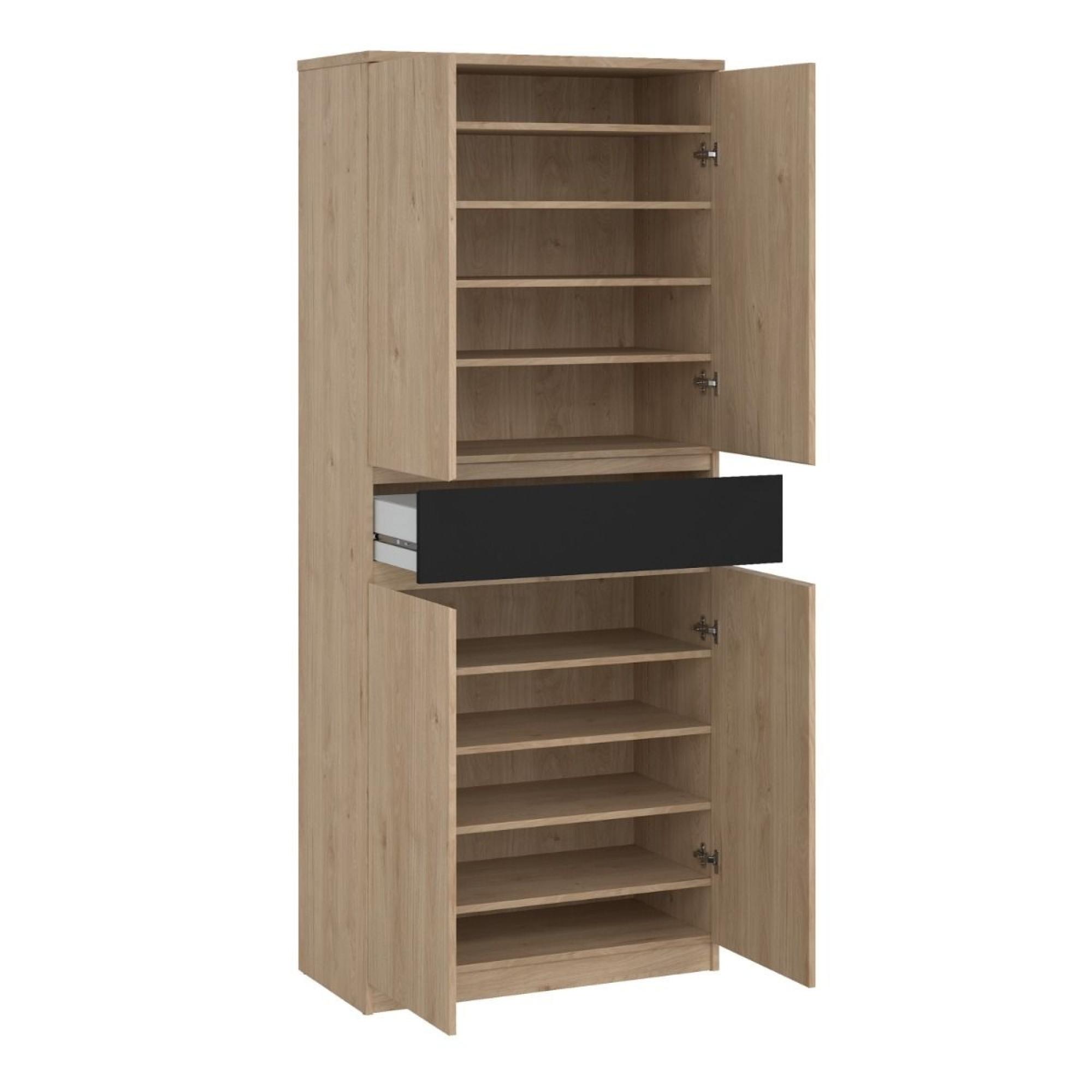 Naia Shoe Cupboard - Large - Oak and Black
