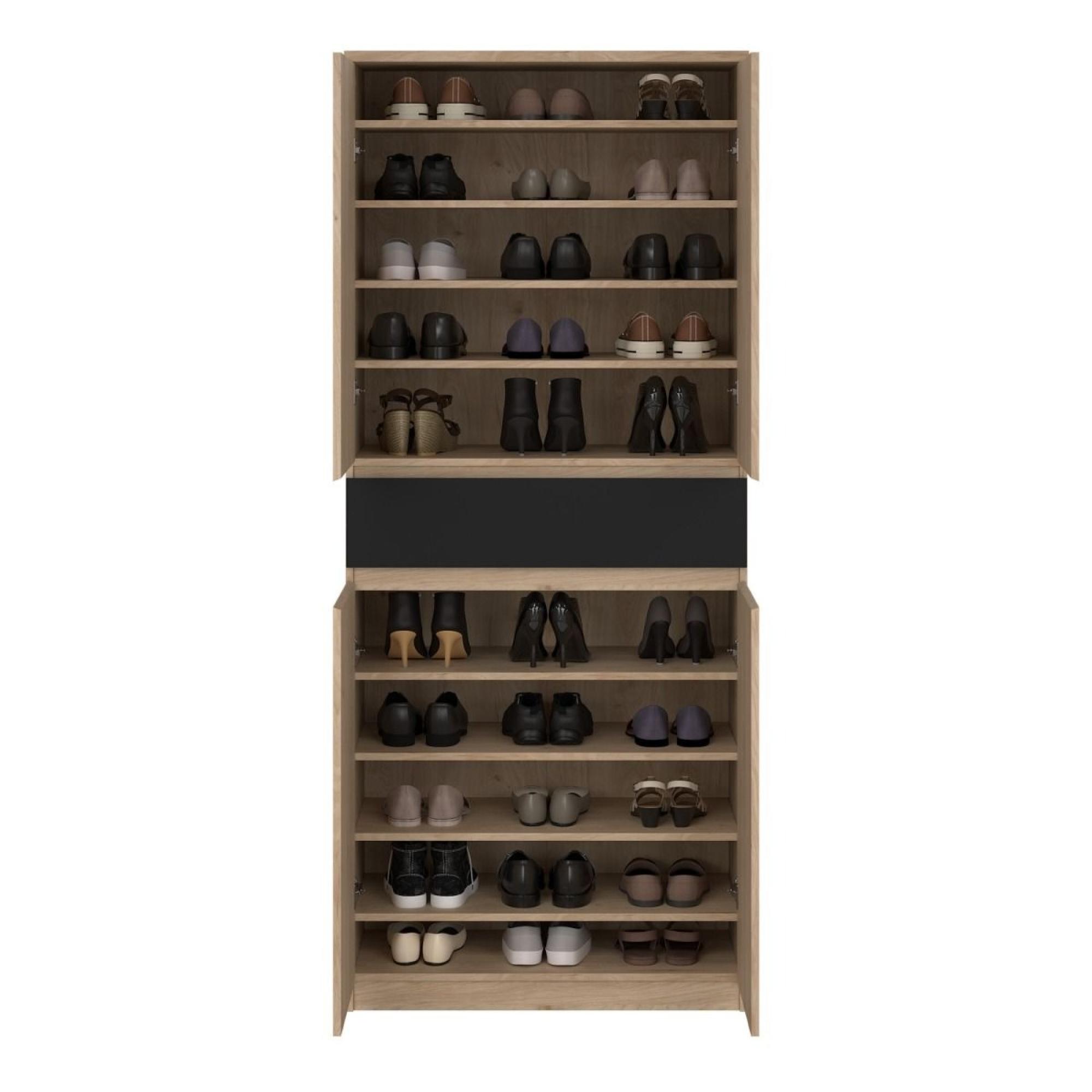 Naia Shoe Cupboard - Large - Oak and Black