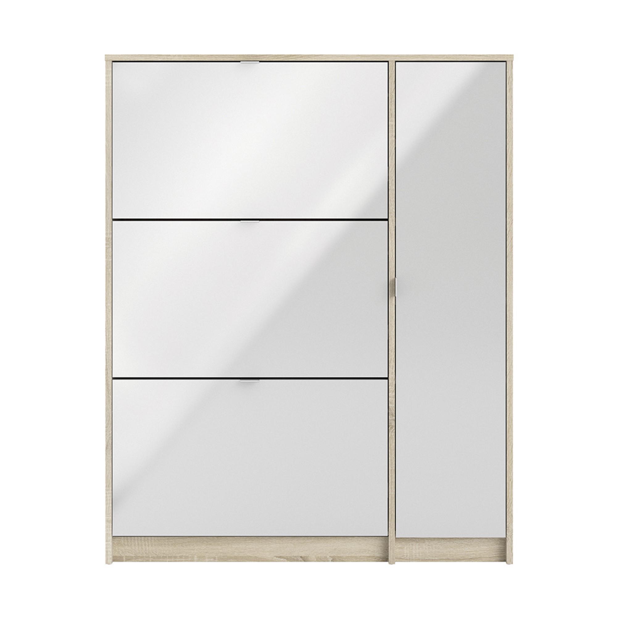 Shoe Cabinet - 1 Door - 3 Drawer - Oak