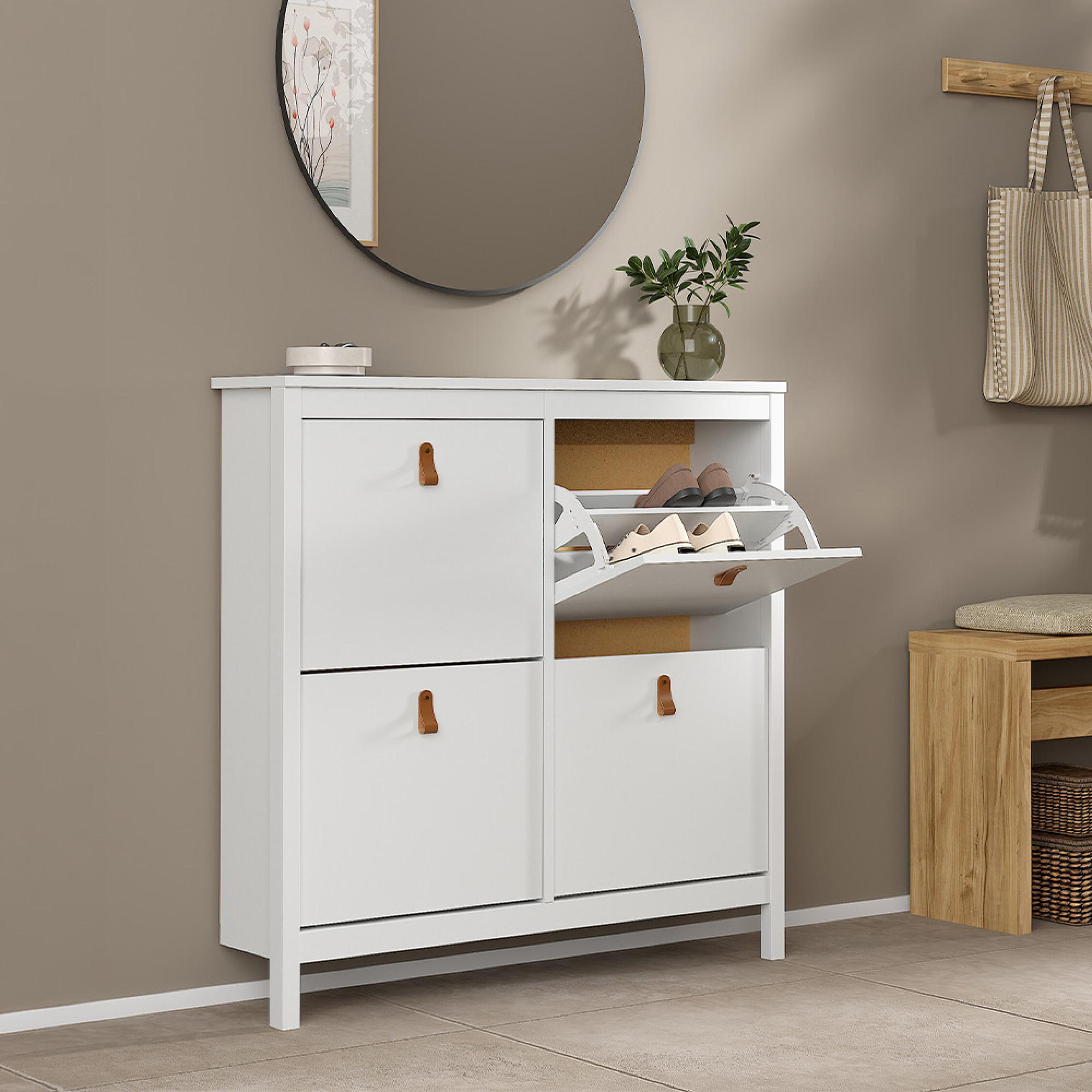Barcelona Shoe Cabinet - 4 Drawer - White