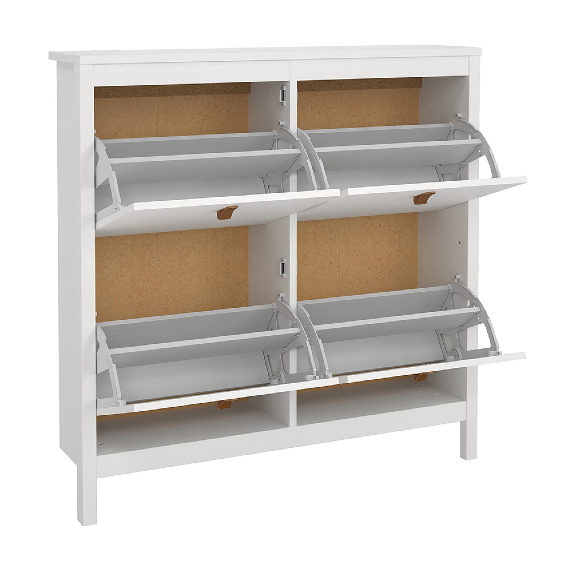 Barcelona Shoe Cabinet - 4 Drawer - White
