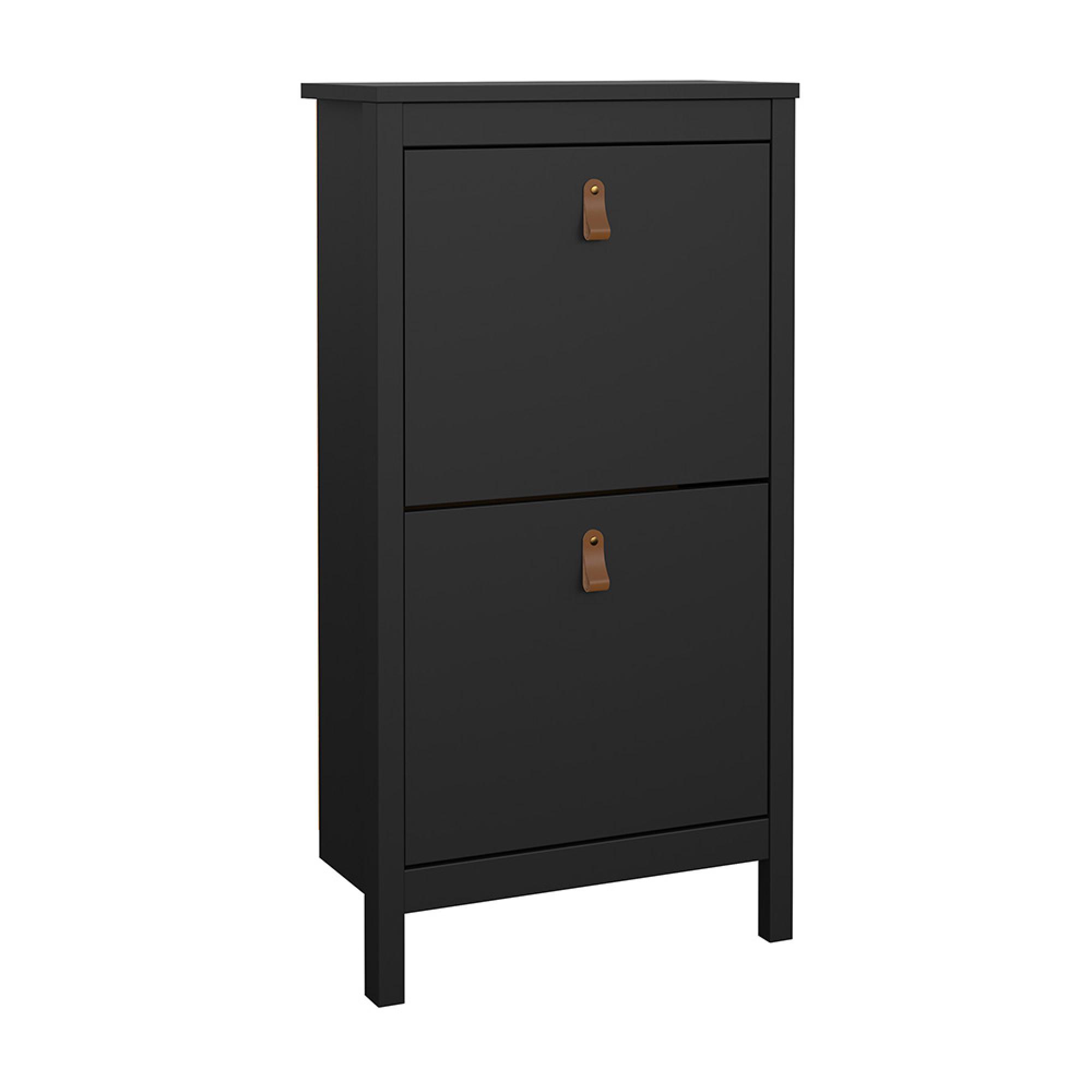 Barcelona Shoe Cabinet - 2 Door - Matt Black