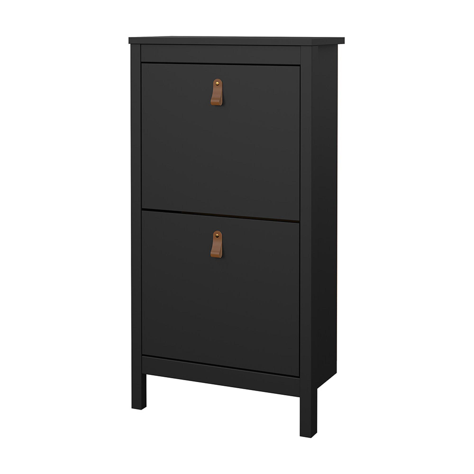 Barcelona Shoe Cabinet - 2 Door - Matt Black