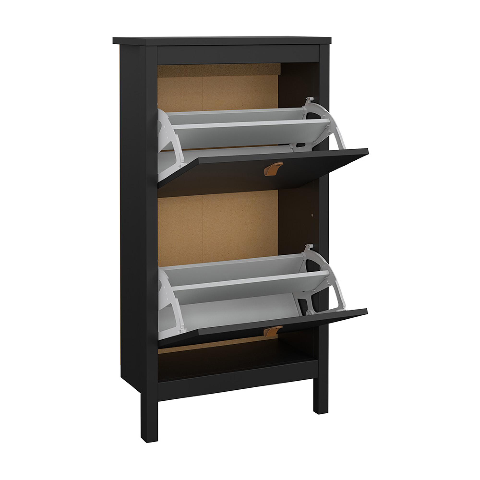 Barcelona Shoe Cabinet - 2 Door - Matt Black