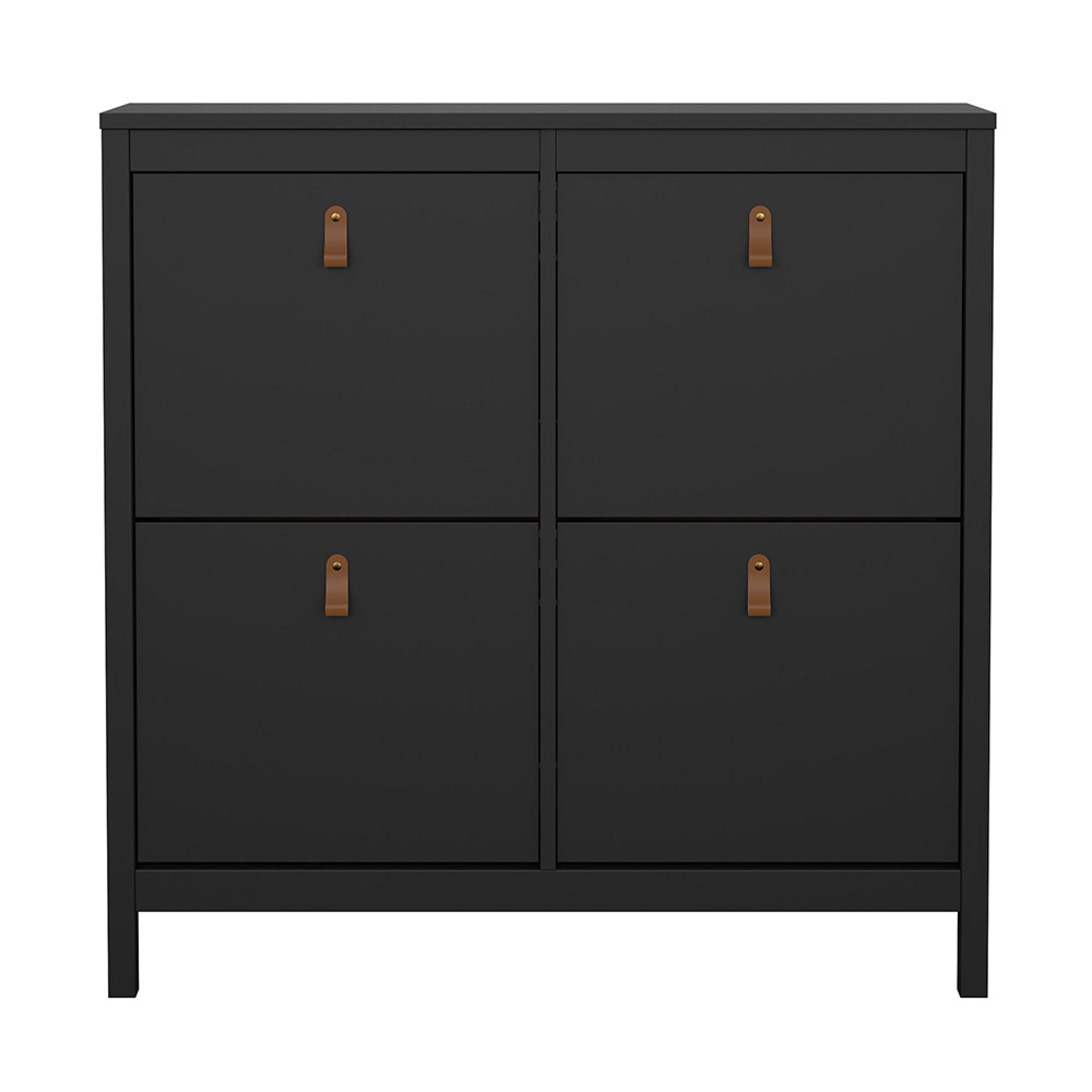 Barcelona Shoe Cabinet - 4 Drawer - Black