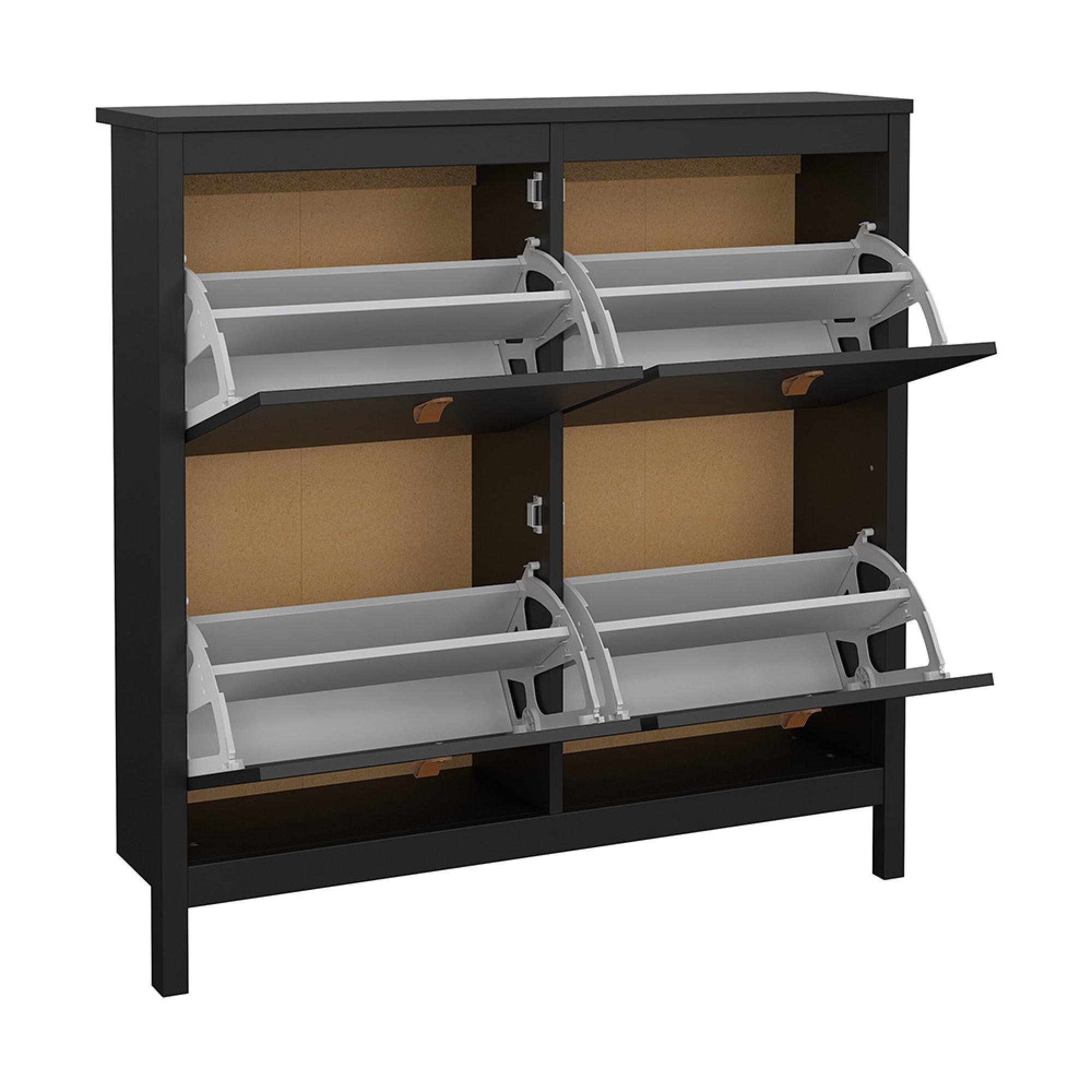 Barcelona Shoe Cabinet - 4 Drawer - Black