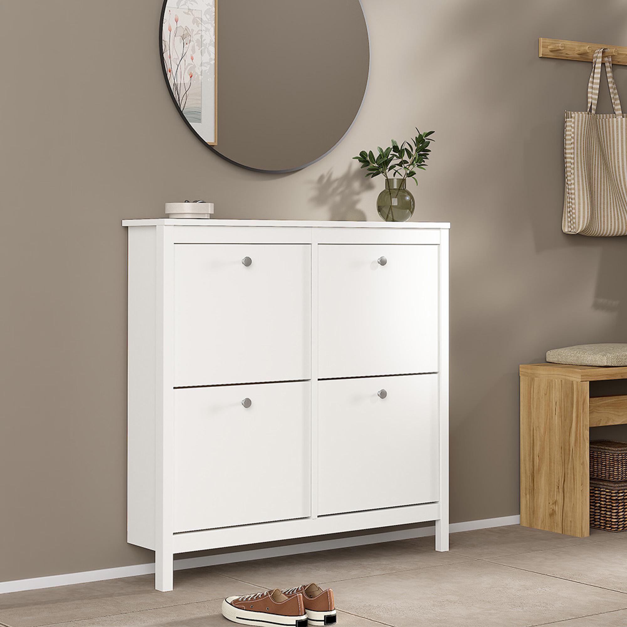 Madrid Shoe Cabinet - 4 Drawer - White