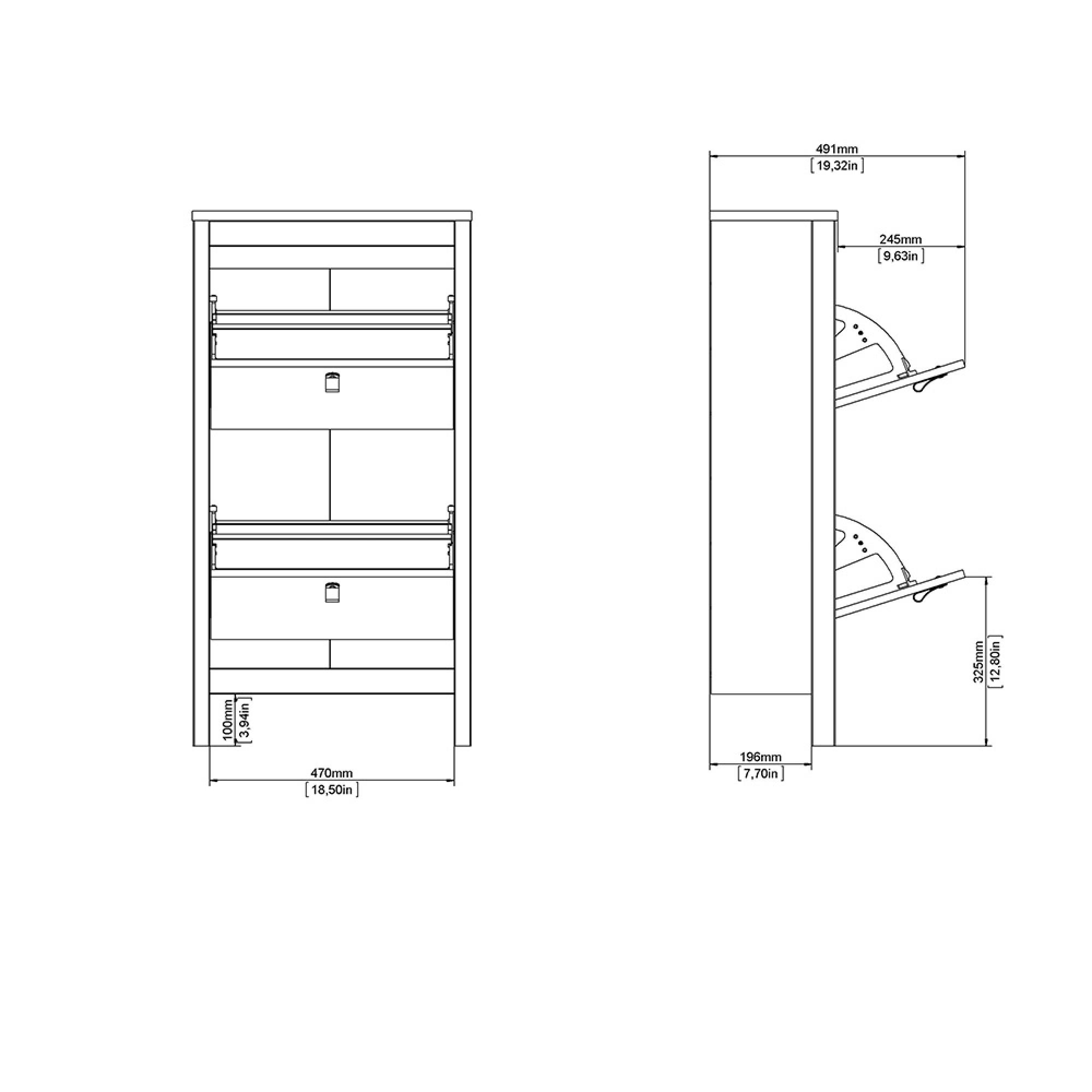 Madrid Shoe Cabinet - 2 Door - Jackson Hickory Oak