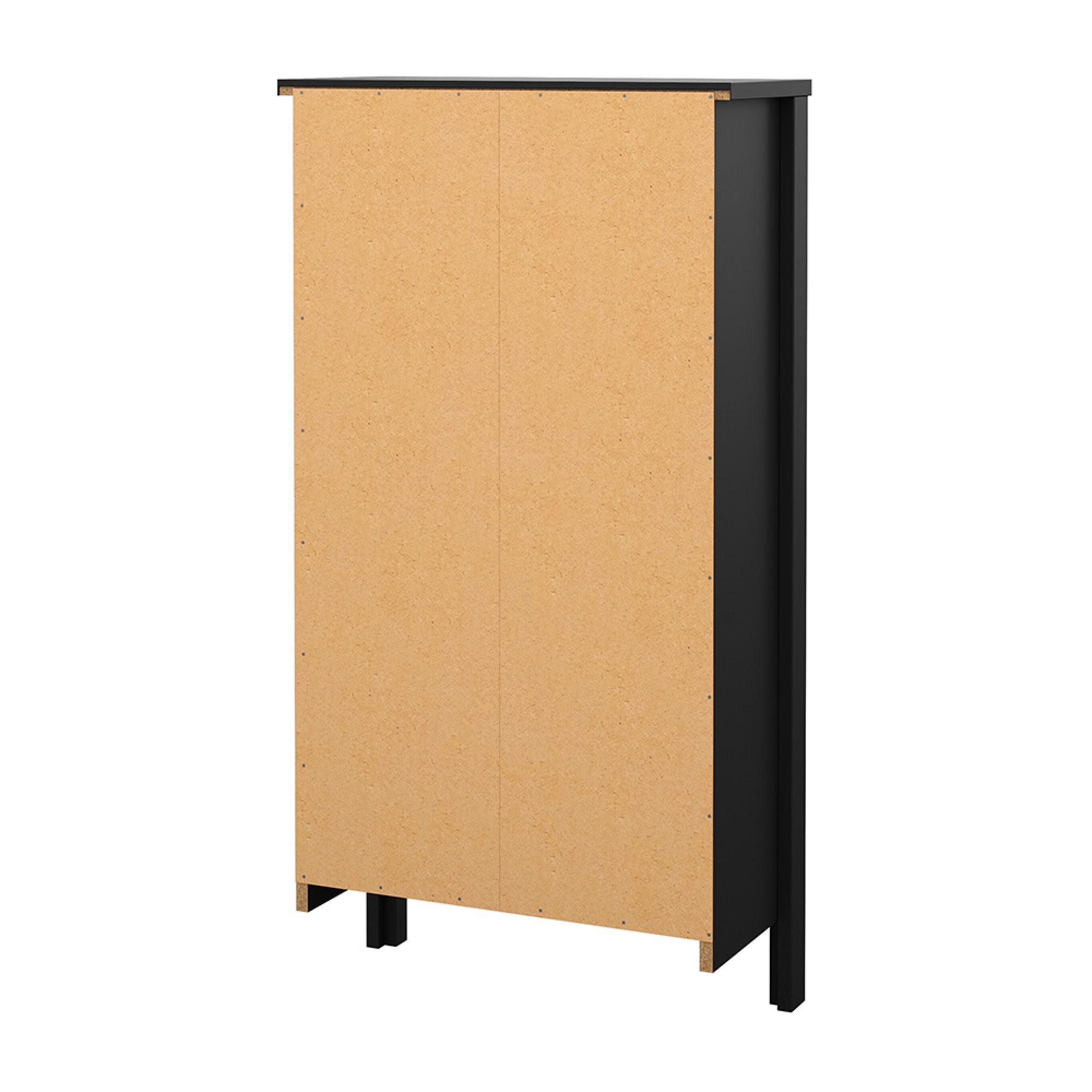 Madrid Shoe Cabinet - 2 Drawer - Door - Black