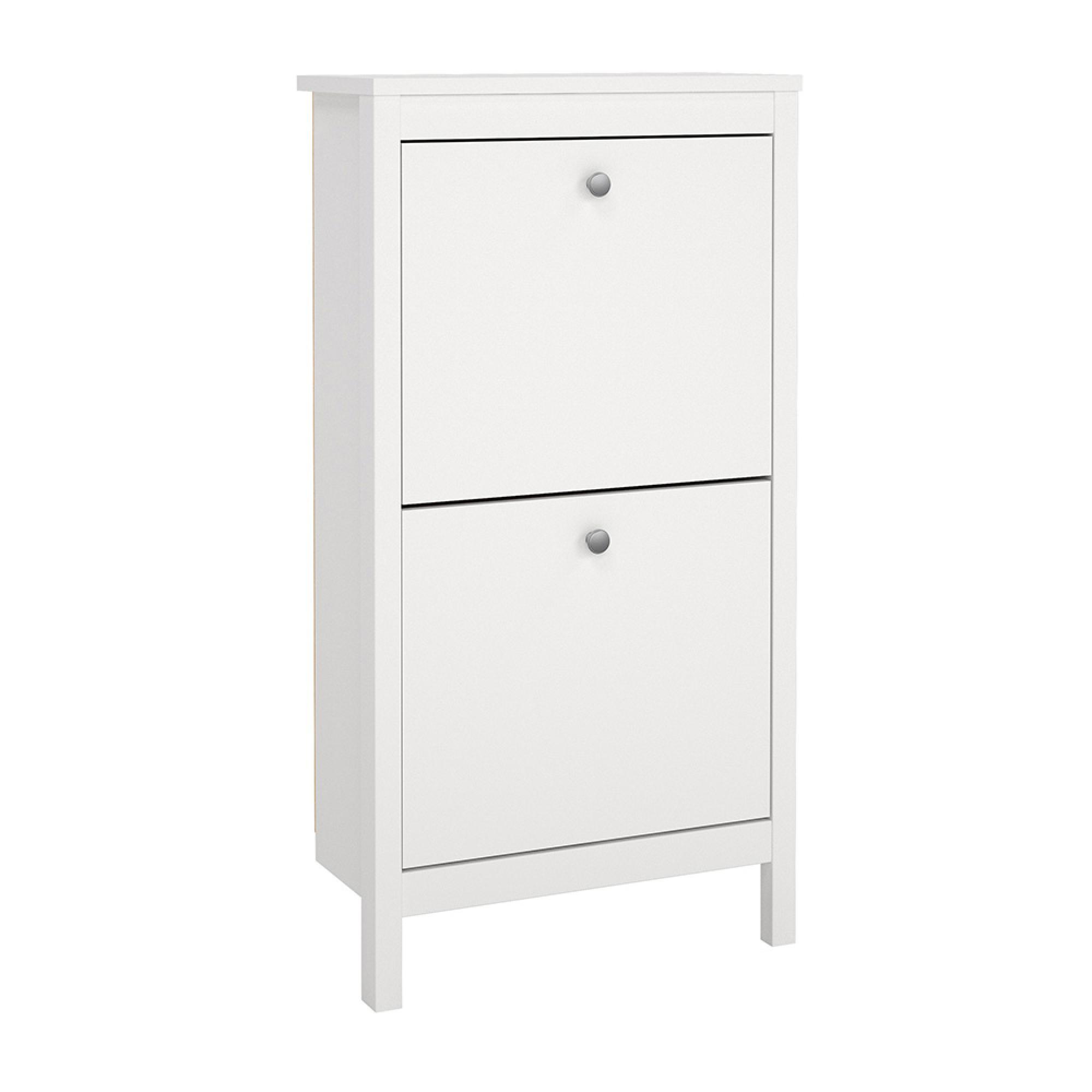 Madrid Shoe Cabinet - 2 Drawer - Door - White