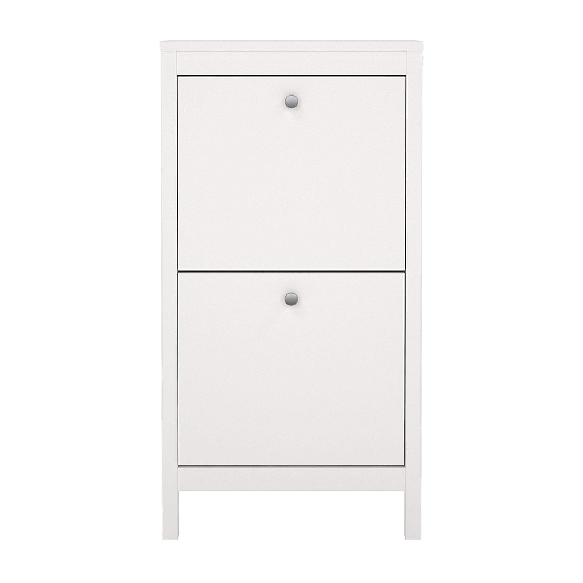 Madrid Shoe Cabinet - 2 Drawer - Door - White