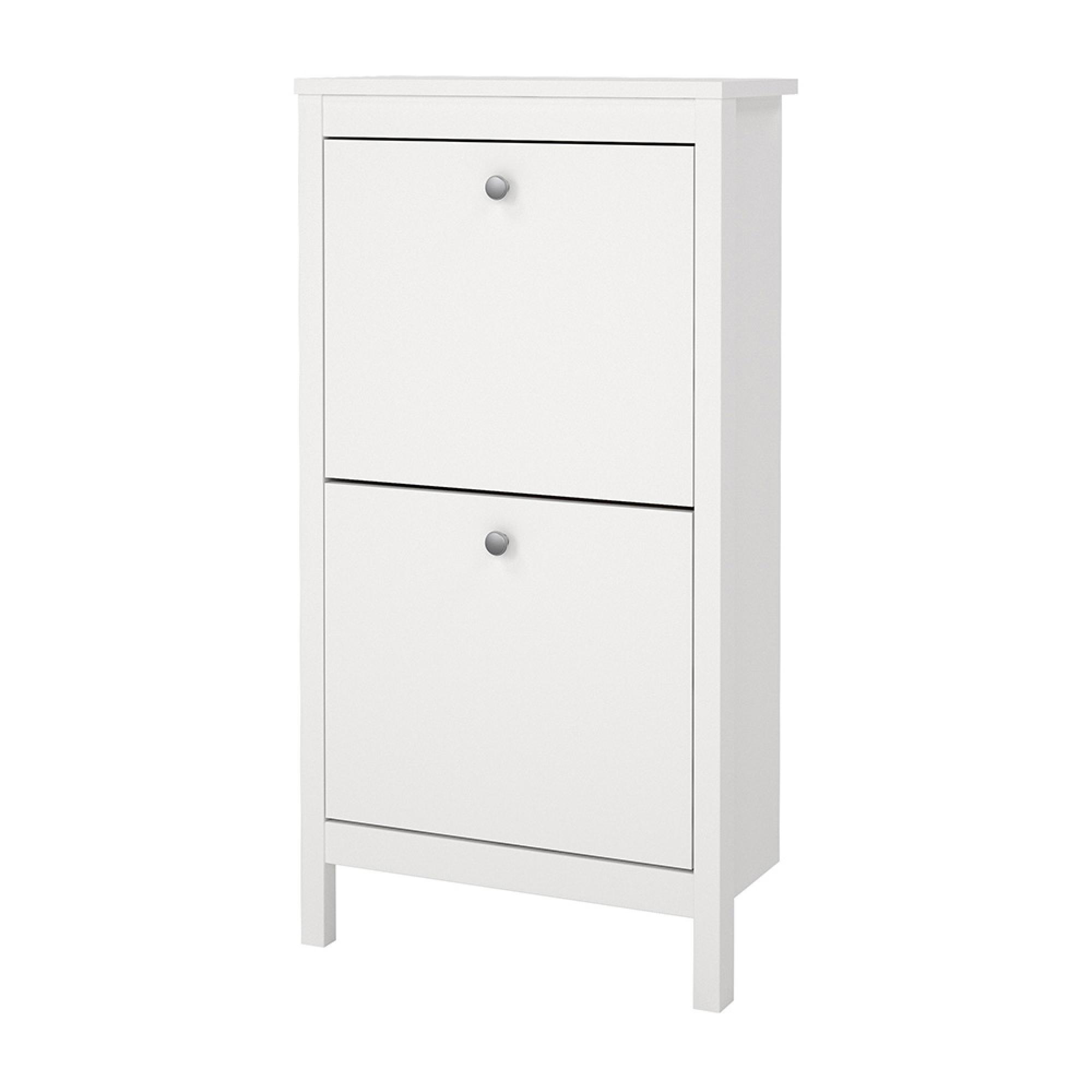 Madrid Shoe Cabinet - 2 Drawer - Door - White