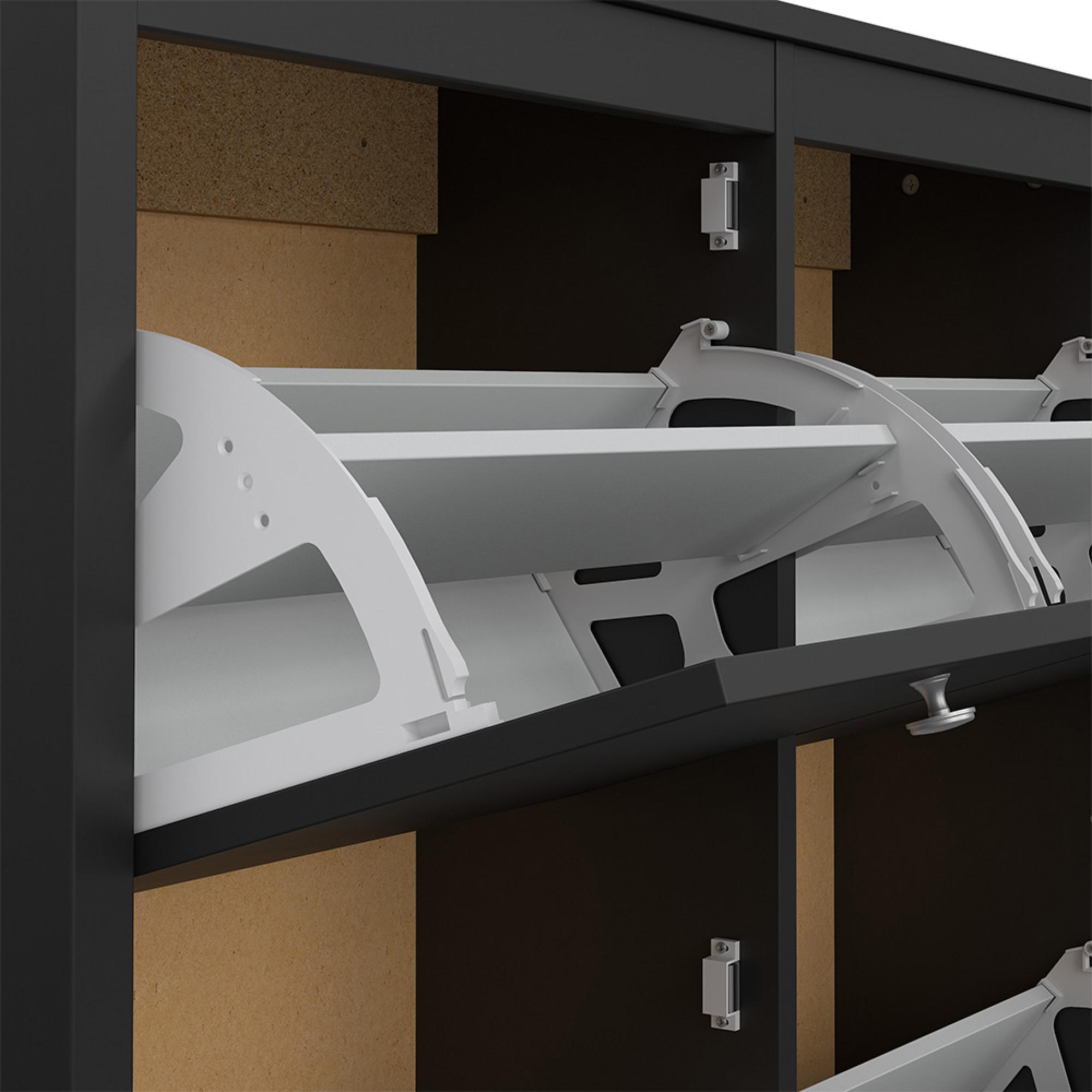 Madrid Shoe Cabinet - 4 Drawer - Black