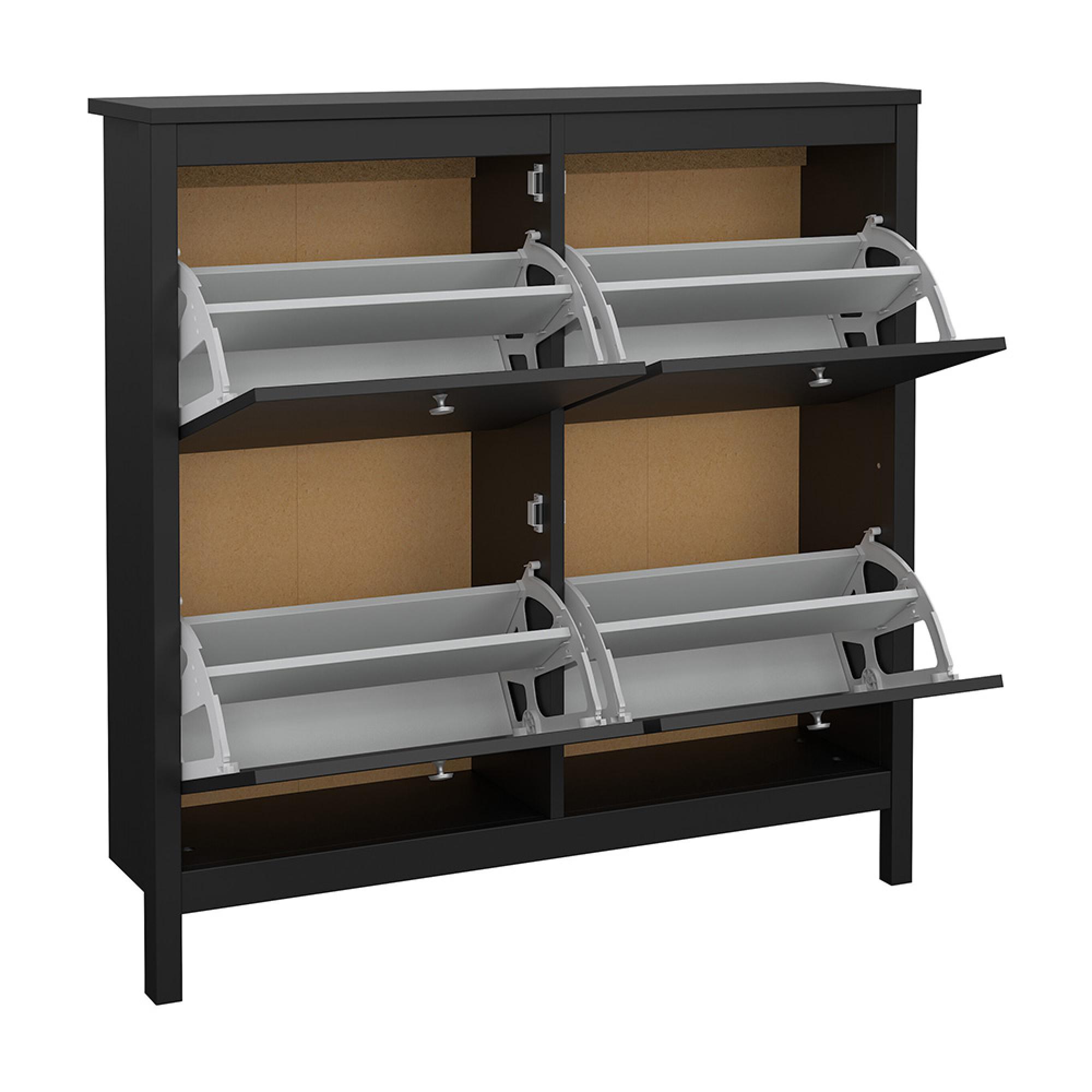 Madrid Shoe Cabinet - 4 Drawer - Black
