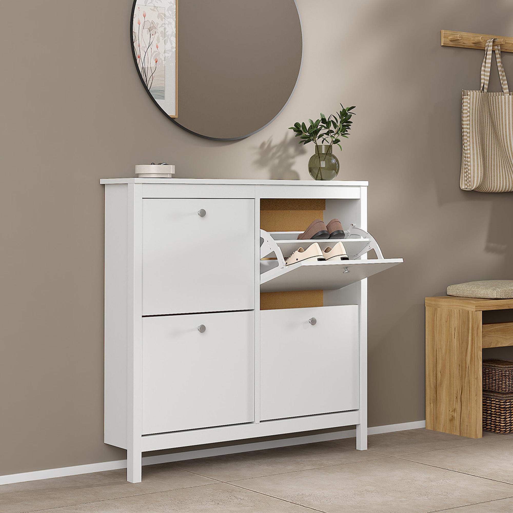 Madrid Shoe Cabinet - 4 Drawer - White