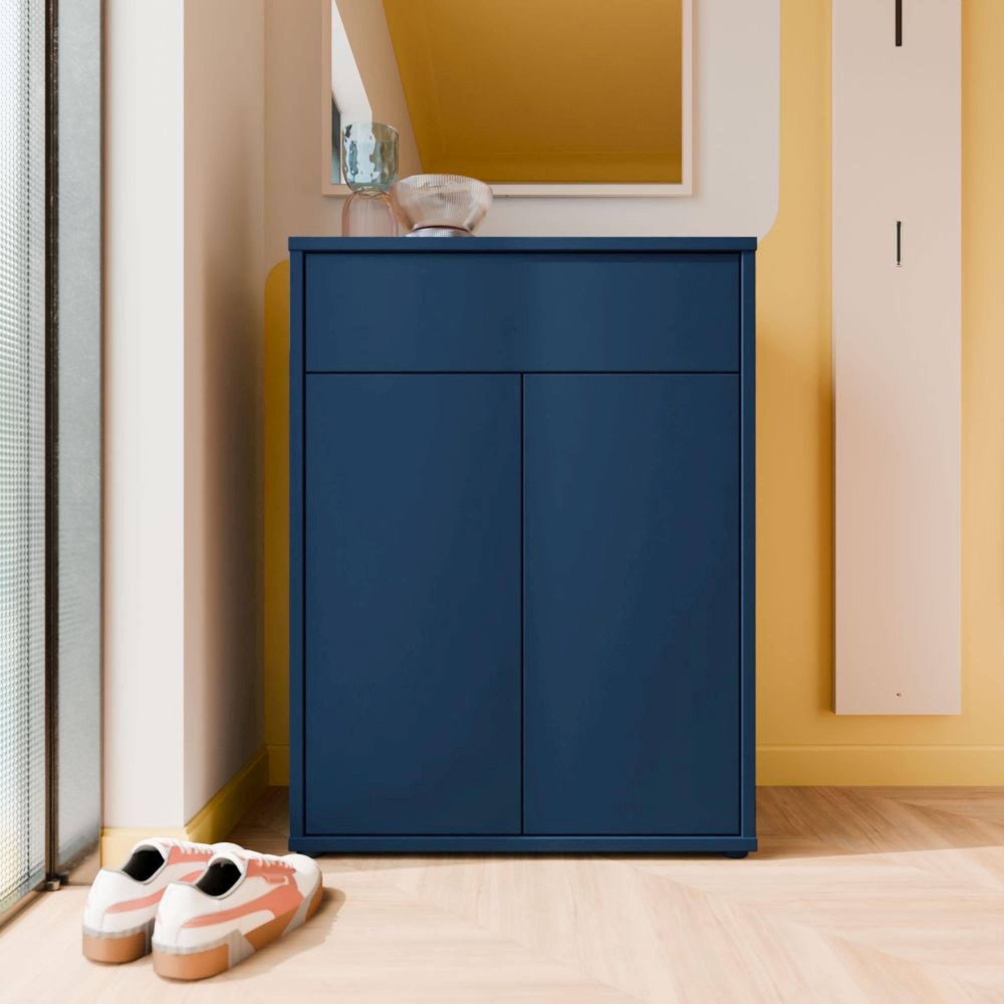 Alice Springs Shoe Cabinet - 2 Door - 1 Drawer - Compact - Night Blue