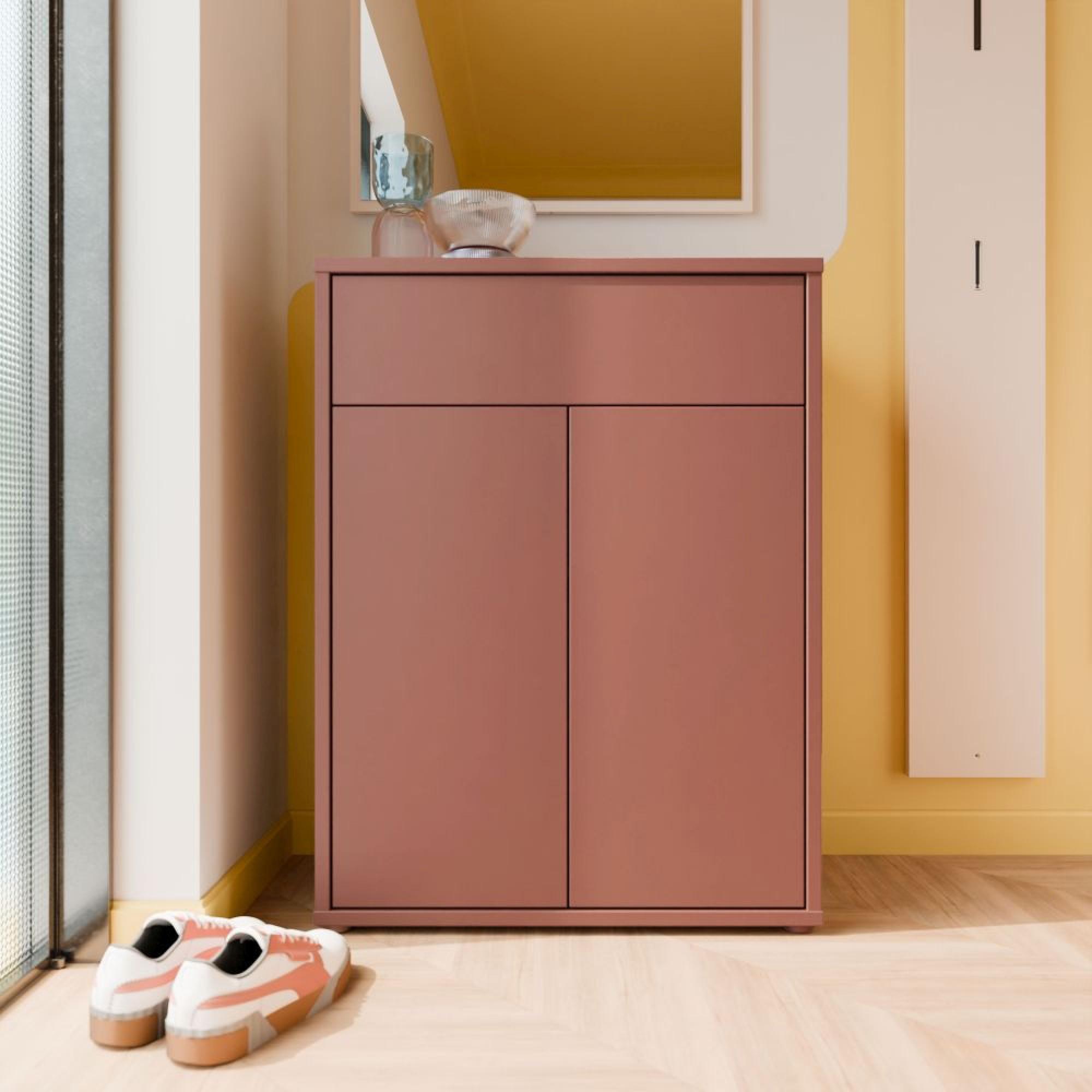 Alice Springs Shoe Cabinet - 2 Door - 1 Drawer - Compact - Terracotta