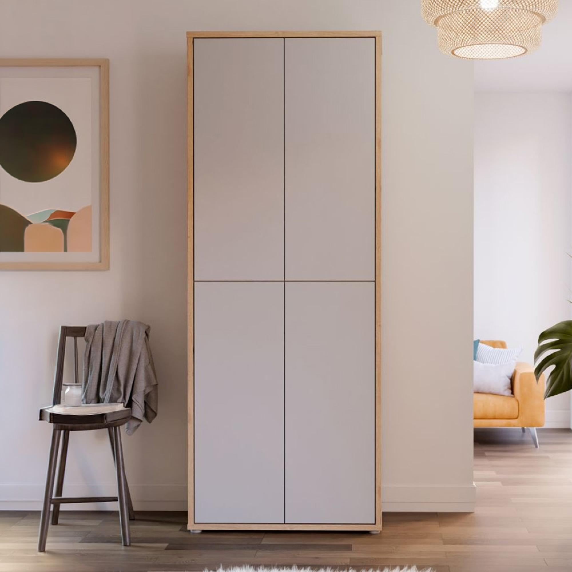 Alice Springs Shoe Cabinet - 4 Door - Artisan Oak and Light Grey