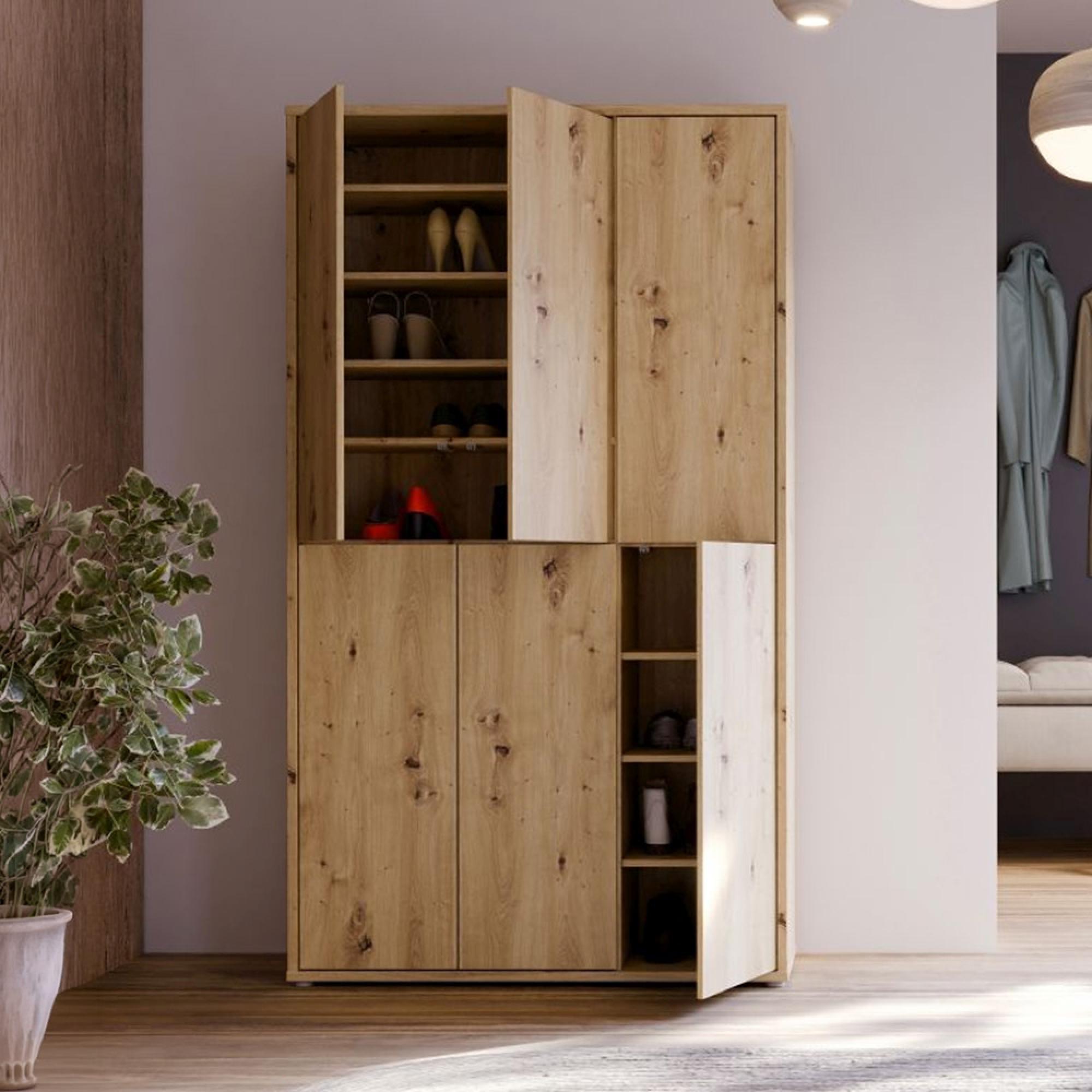 Alice Springs Shoe Cabinet - 6 Door - Artisan Oak