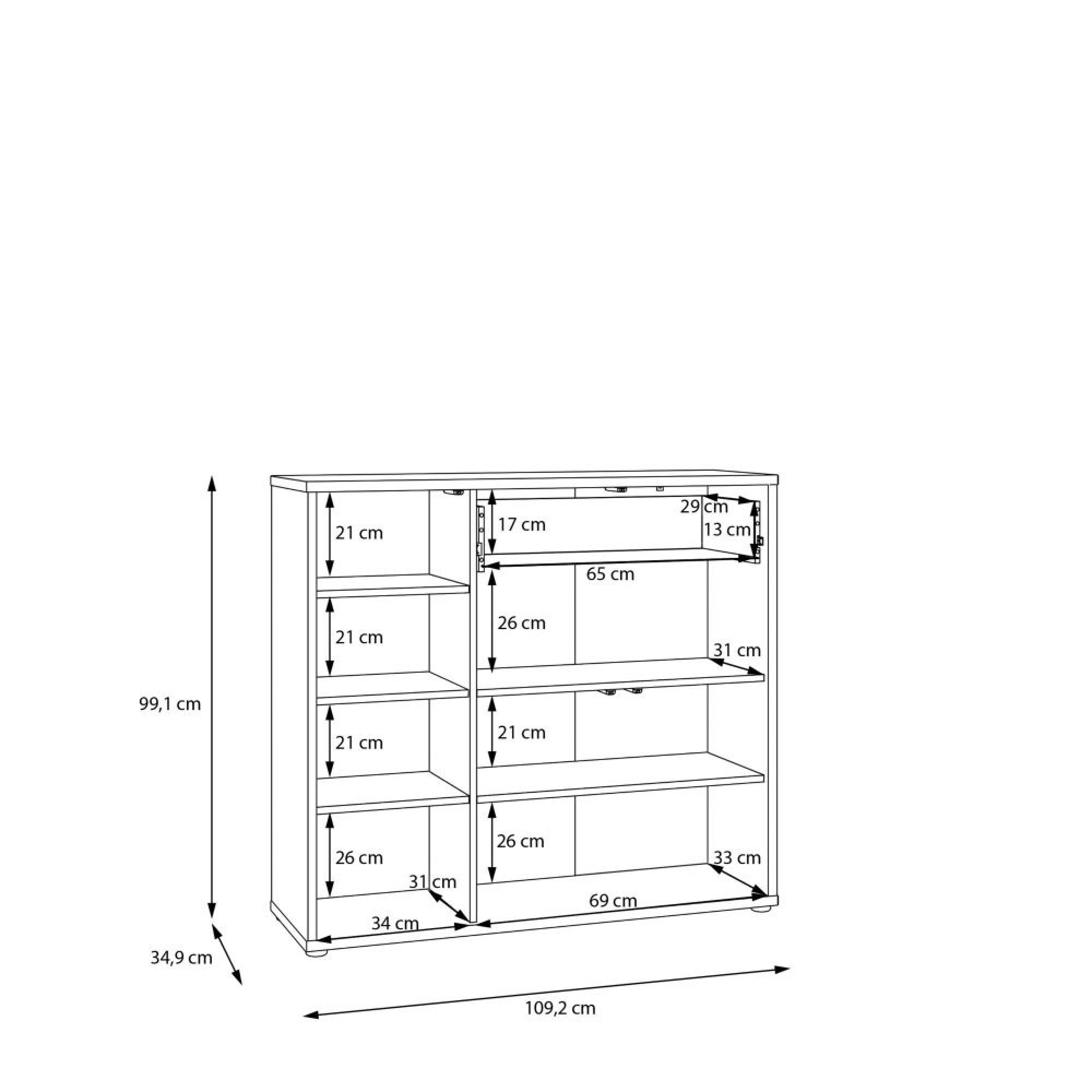Alice Springs Shoe Cabinet - 3 Door - 1 Drawer - Sand