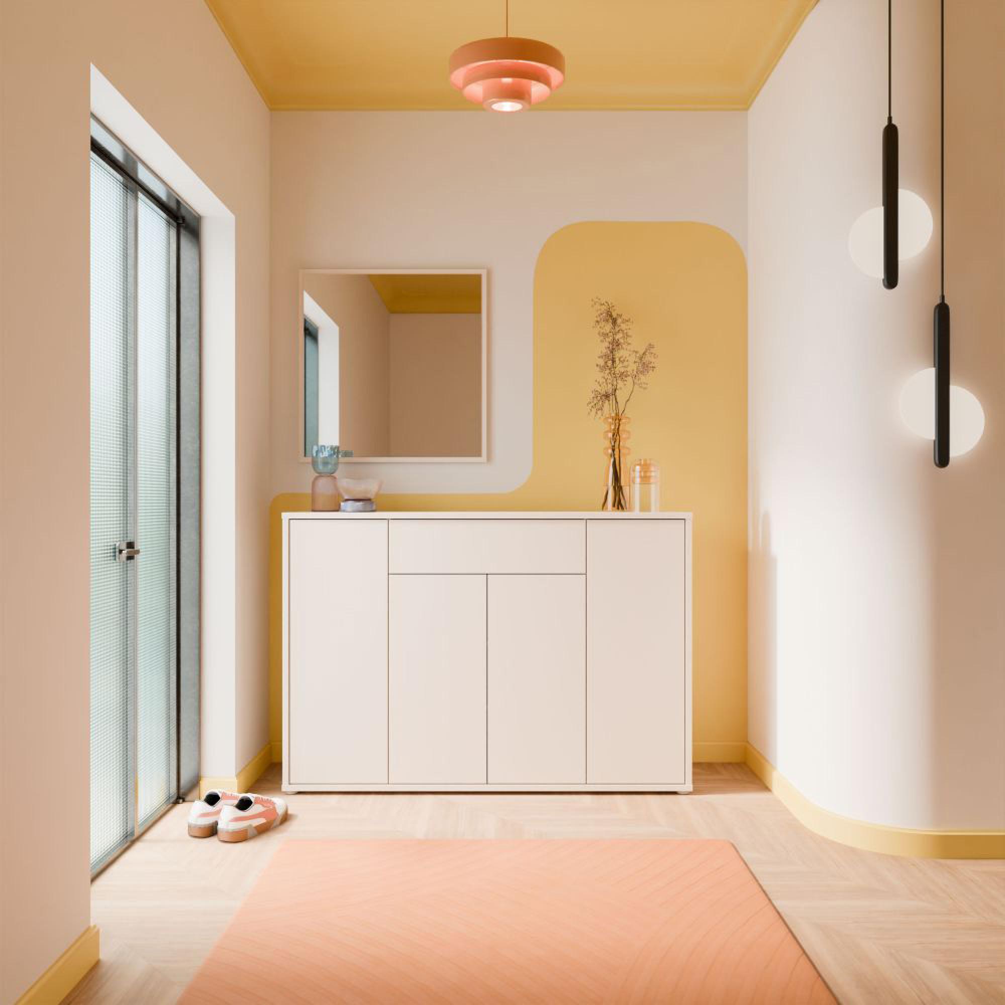 Alice Springs Shoe Cabinet - 4 Door - 1 Drawer - Sand